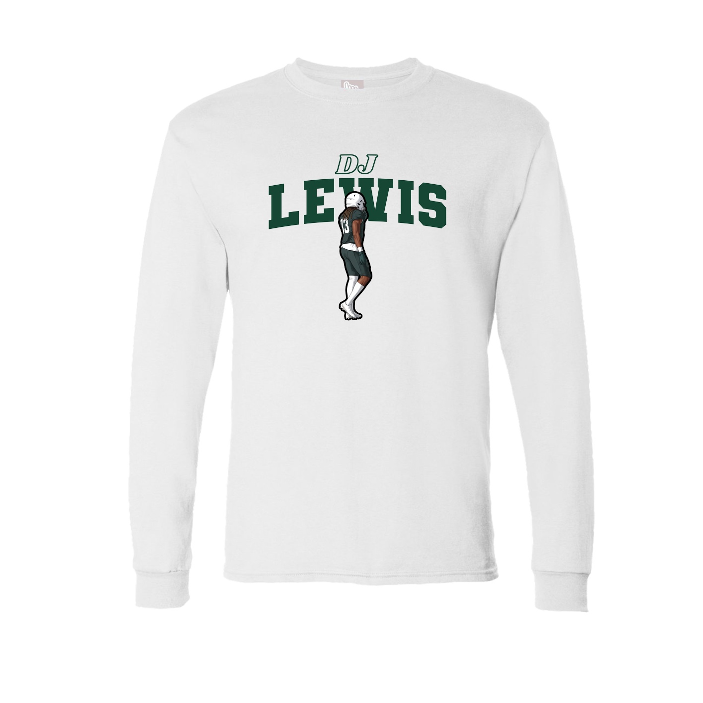 Long Sleeve Tee — Name Arch in White
