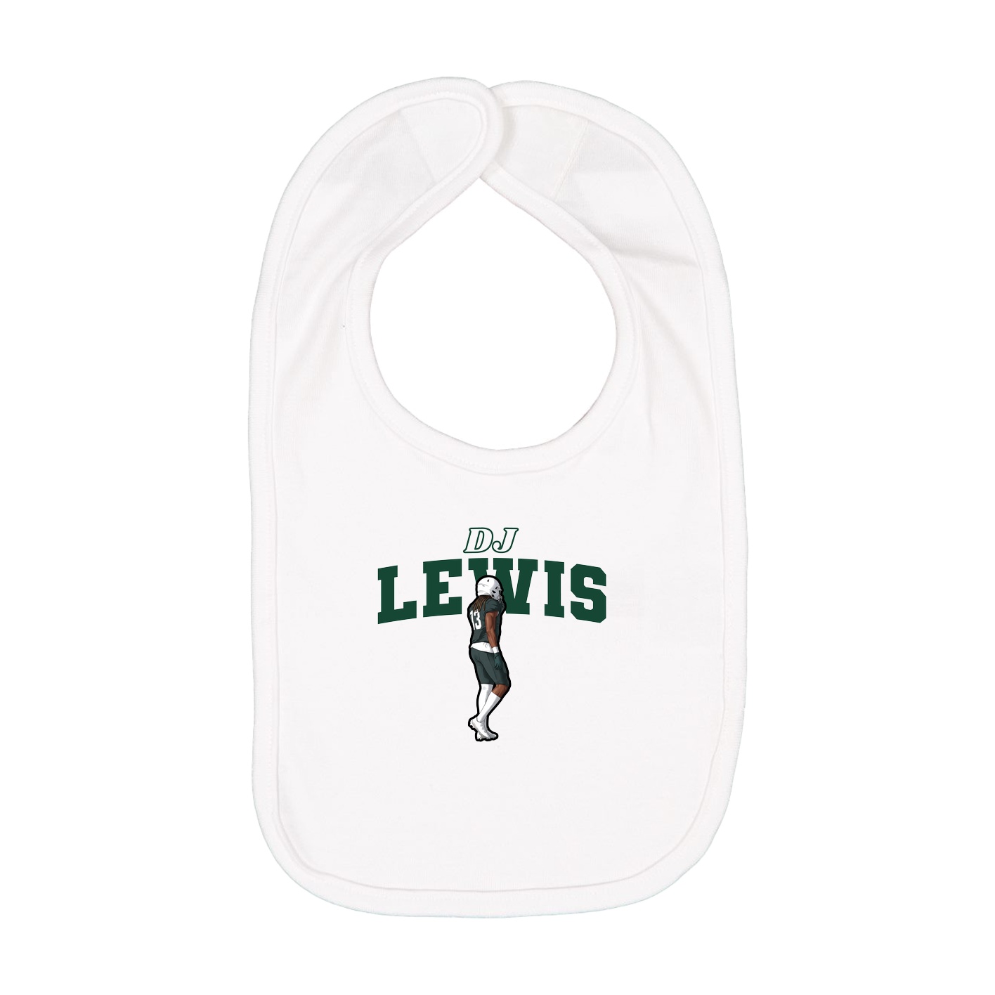 Infant Bib — Name Arch in White