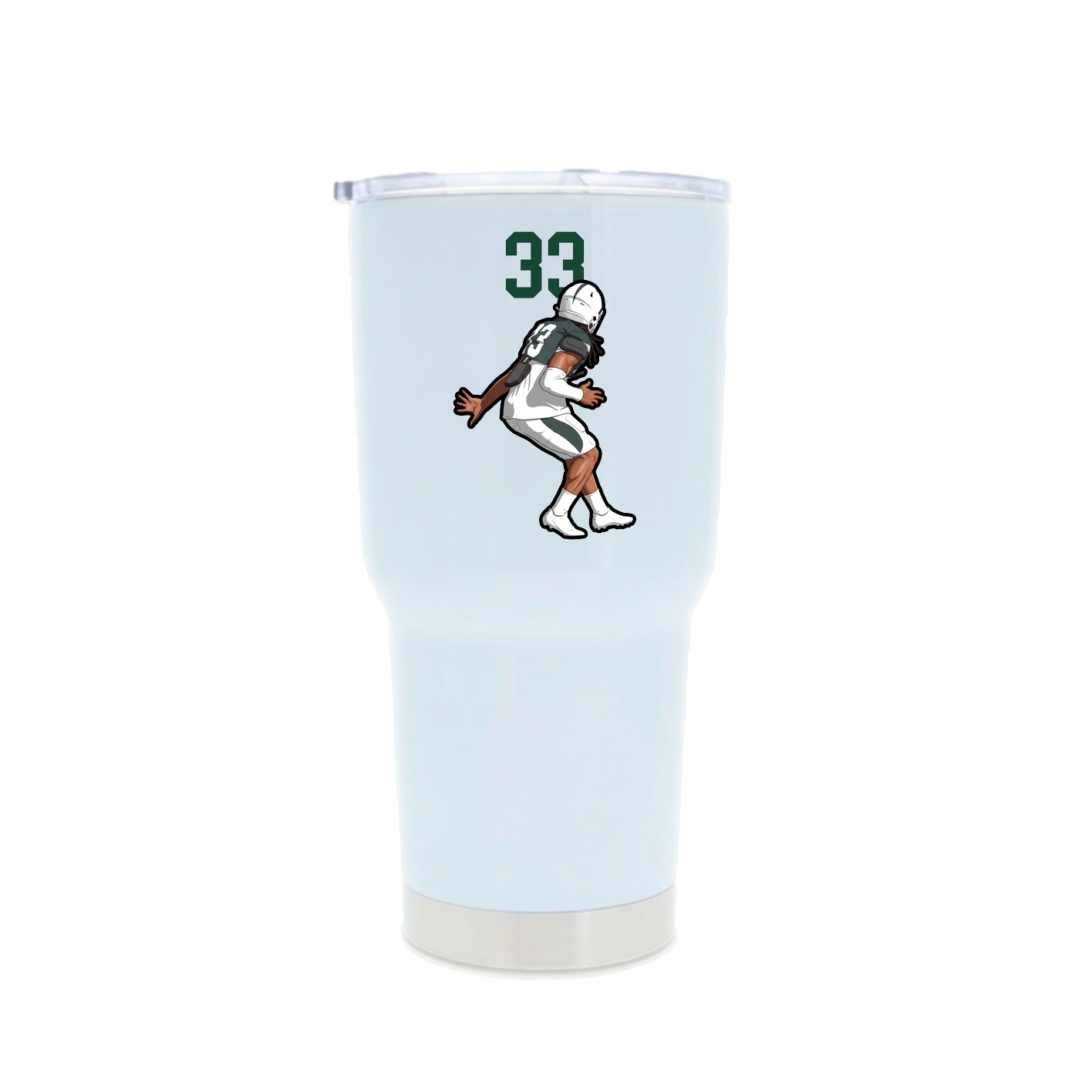 30oz Stainless Steel Tumbler — Number Top in White