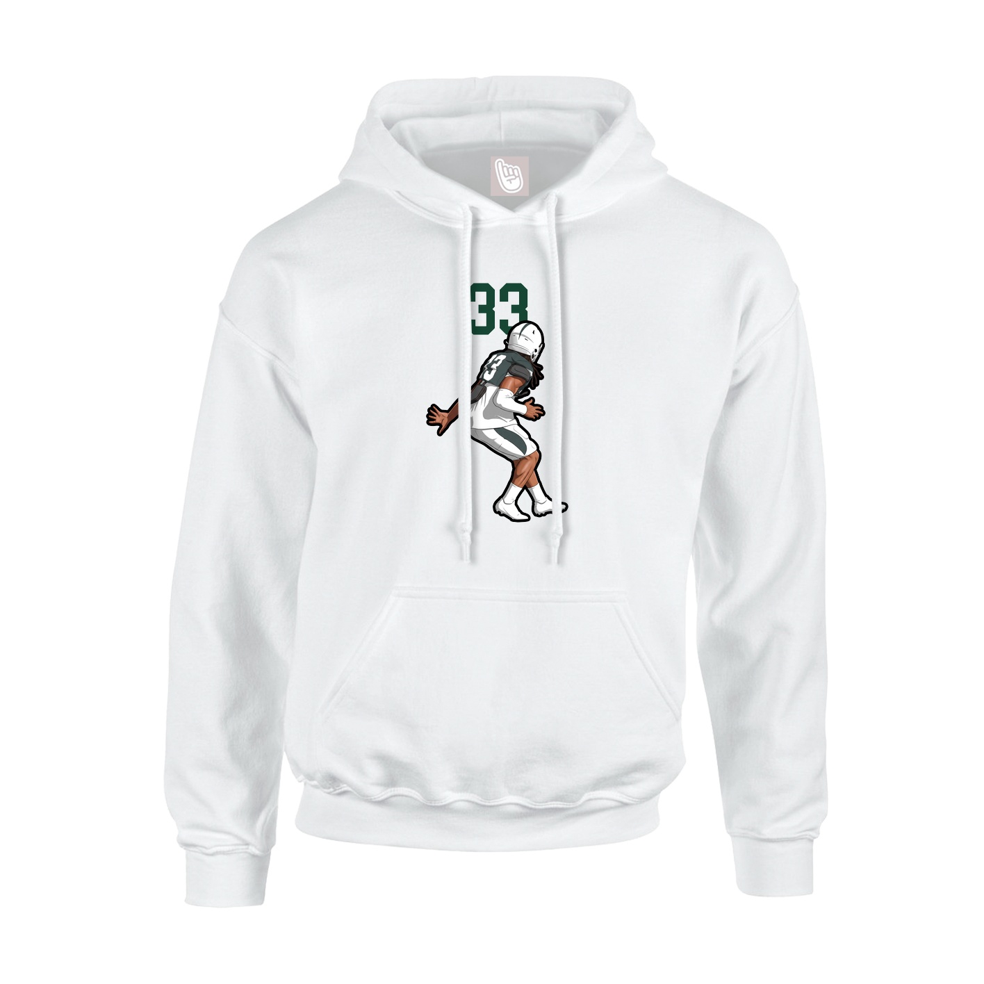 Youth Hoodie — Number Top in White