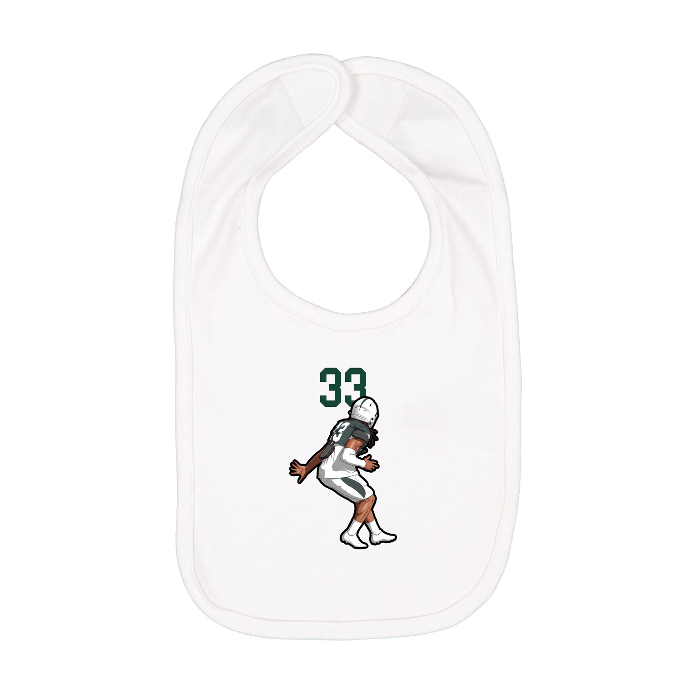 Infant Bib — Number Top in White