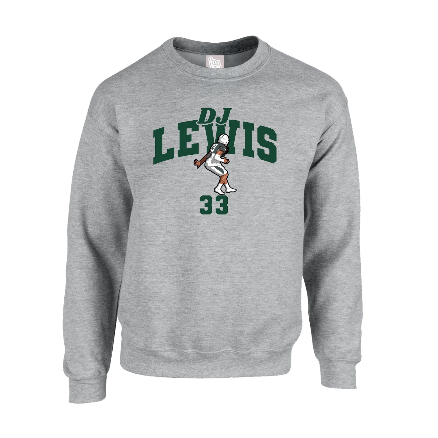 Fleece Crew — Signature Arch in Grey