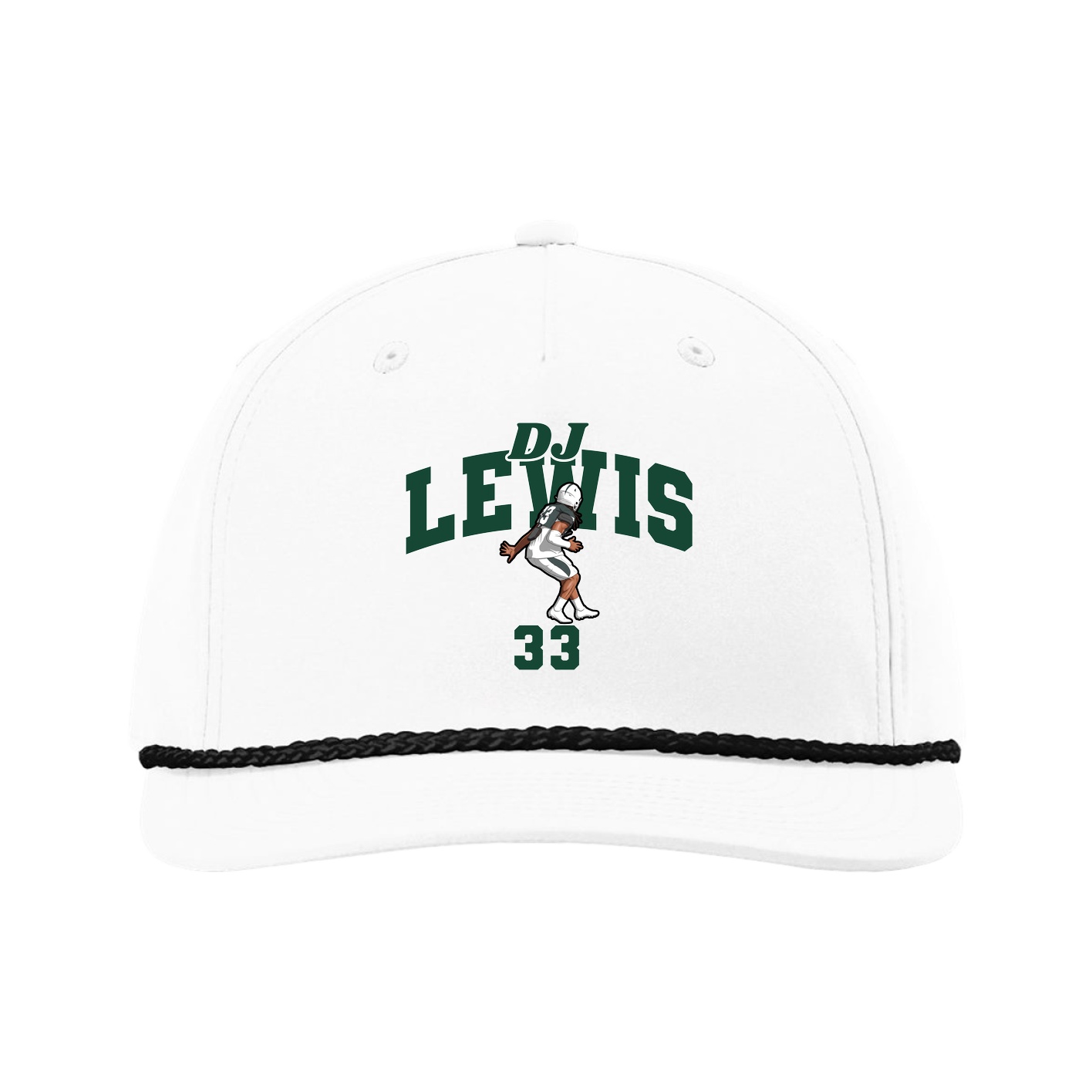 Five-Panel Classic Rope Cap — Signature Arch in White