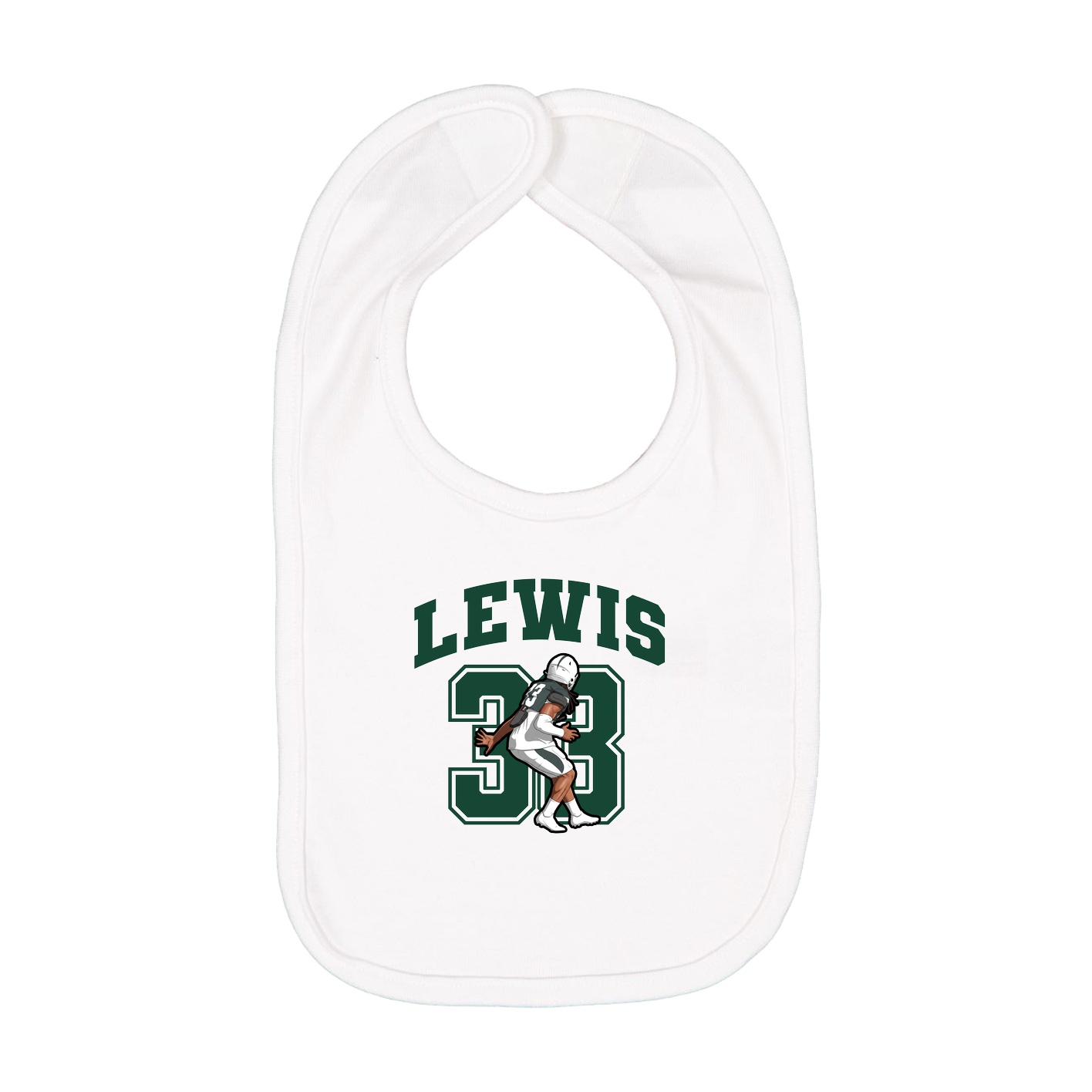 Infant Bib — Number in White
