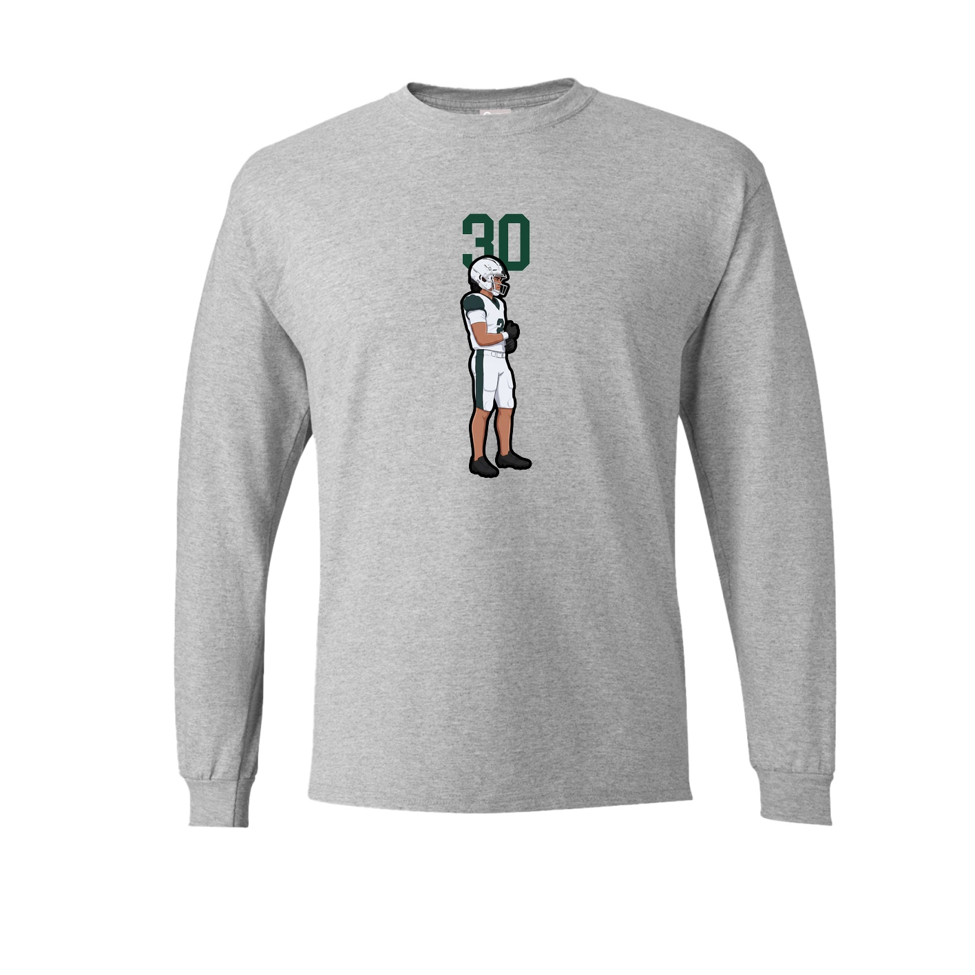 Long Sleeve Tee — Number Top in Grey