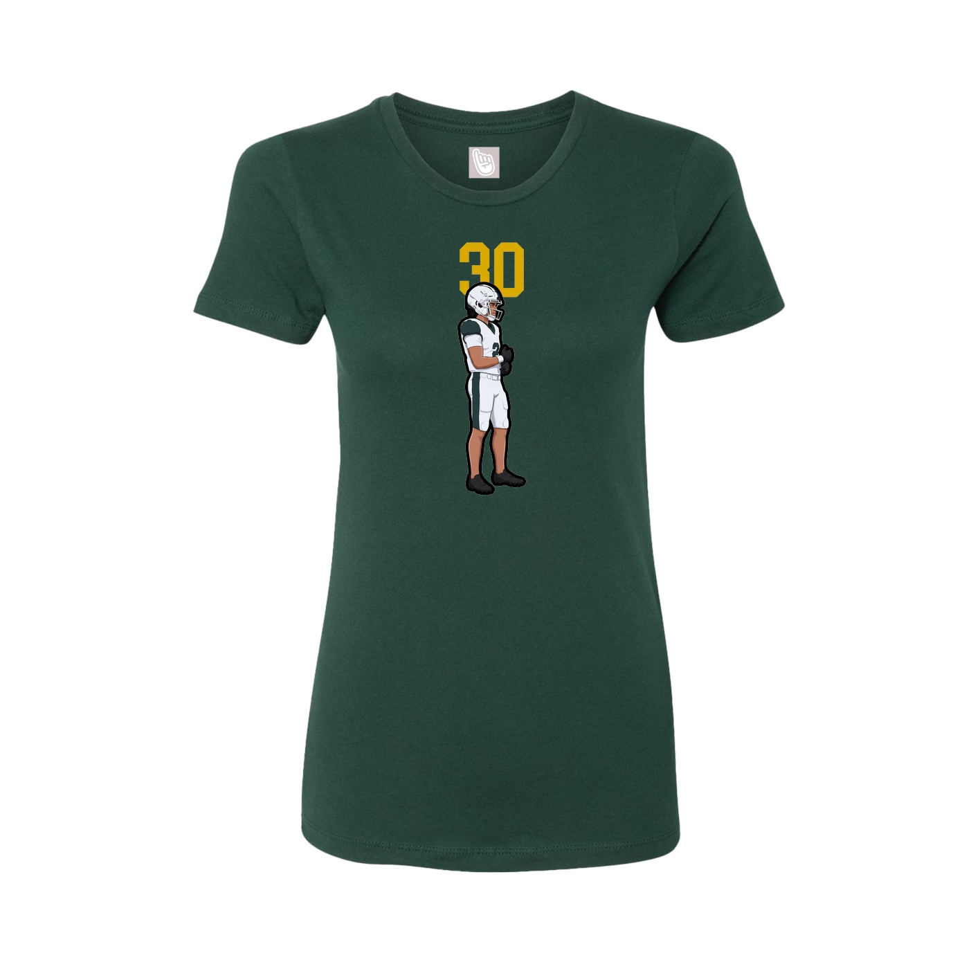 Fitted Women's Tee — Number Top in Green