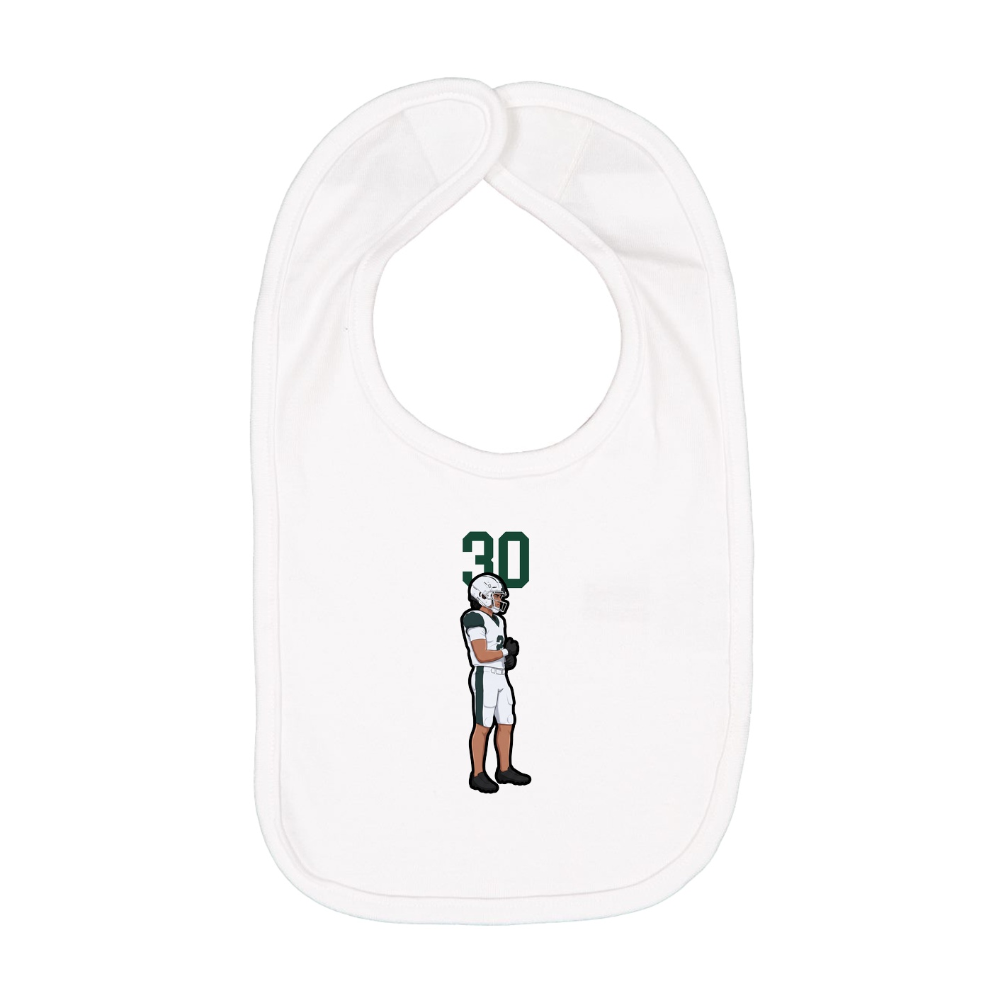 Infant Bib — Number Top in White