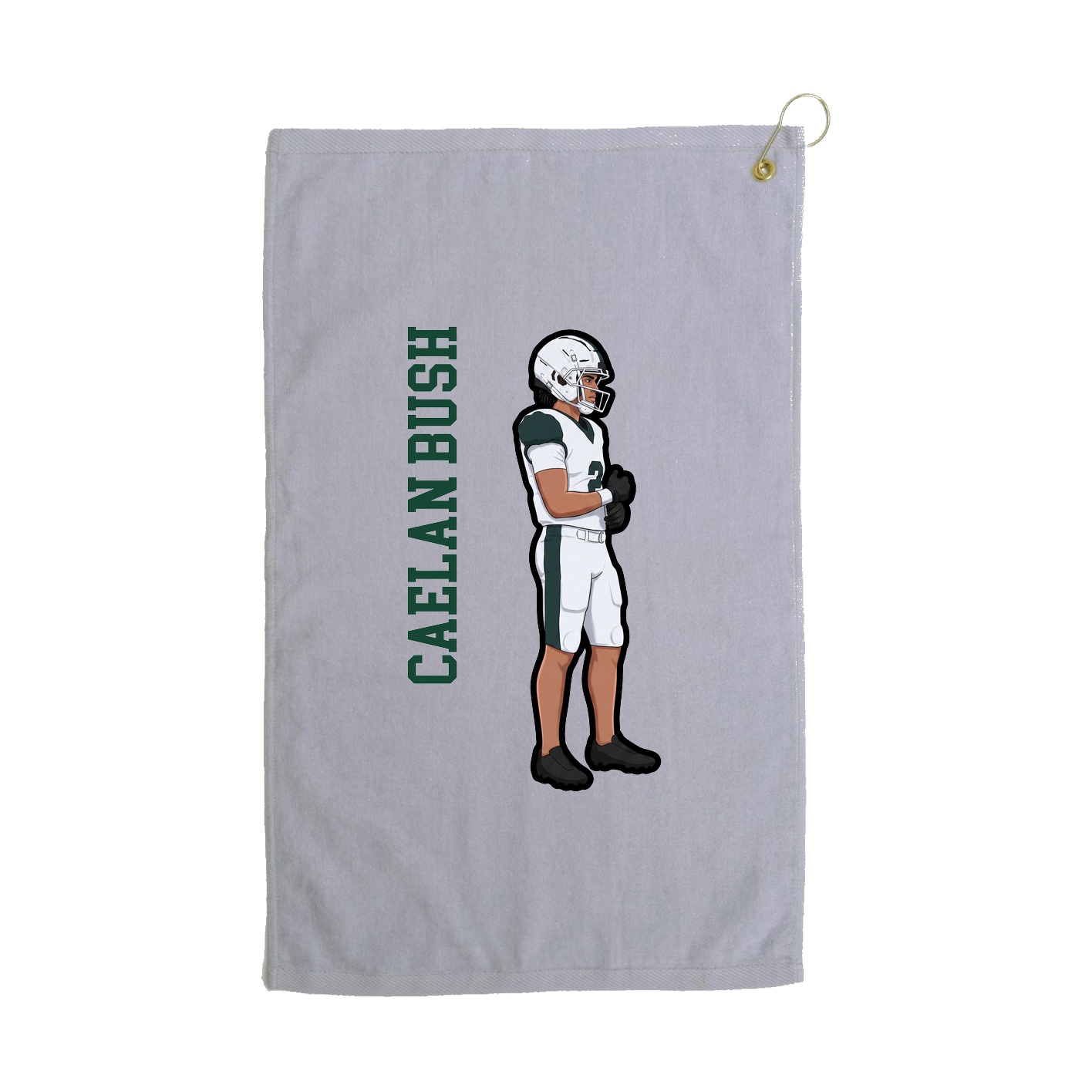 Golf Towel — Name Vertical in Grey