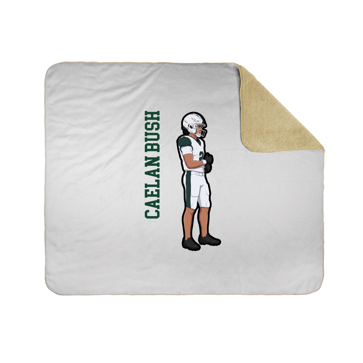 Throw Blanket — Name Vertical in White