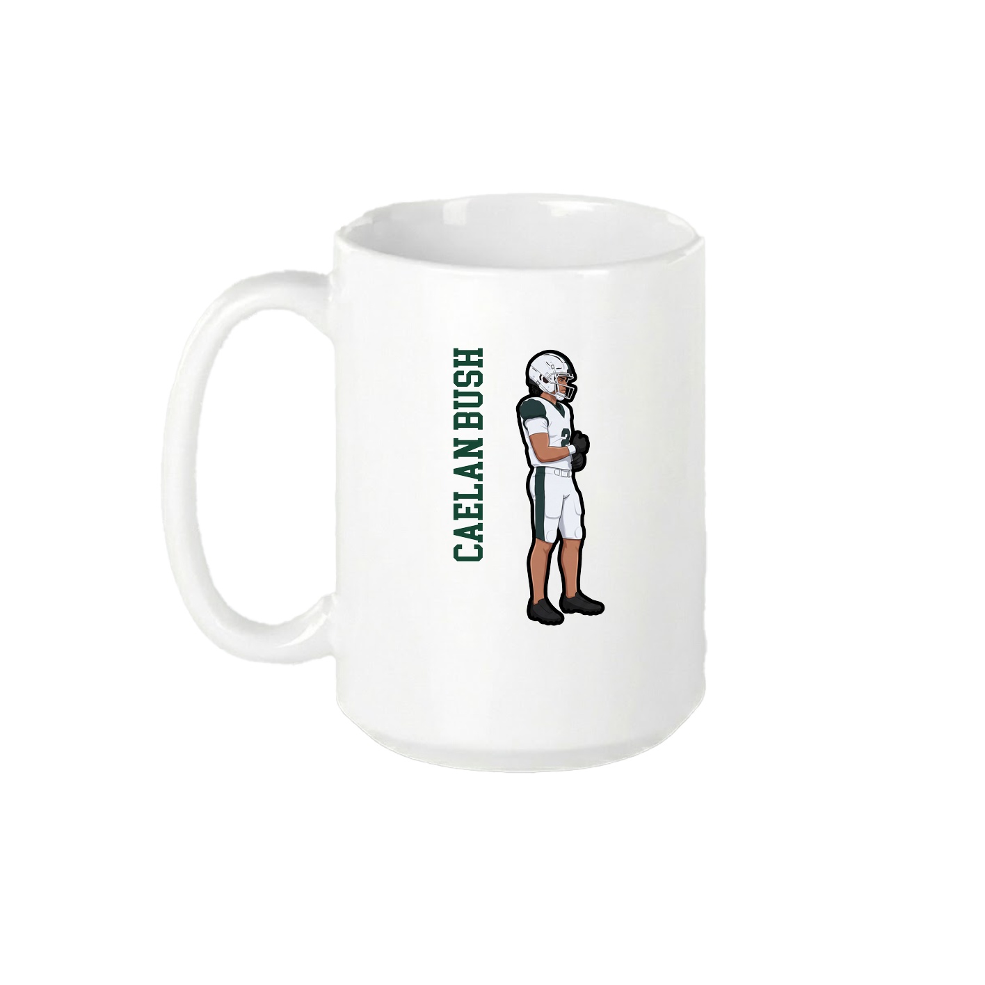 15oz Coffee Mug — Name Vertical in White