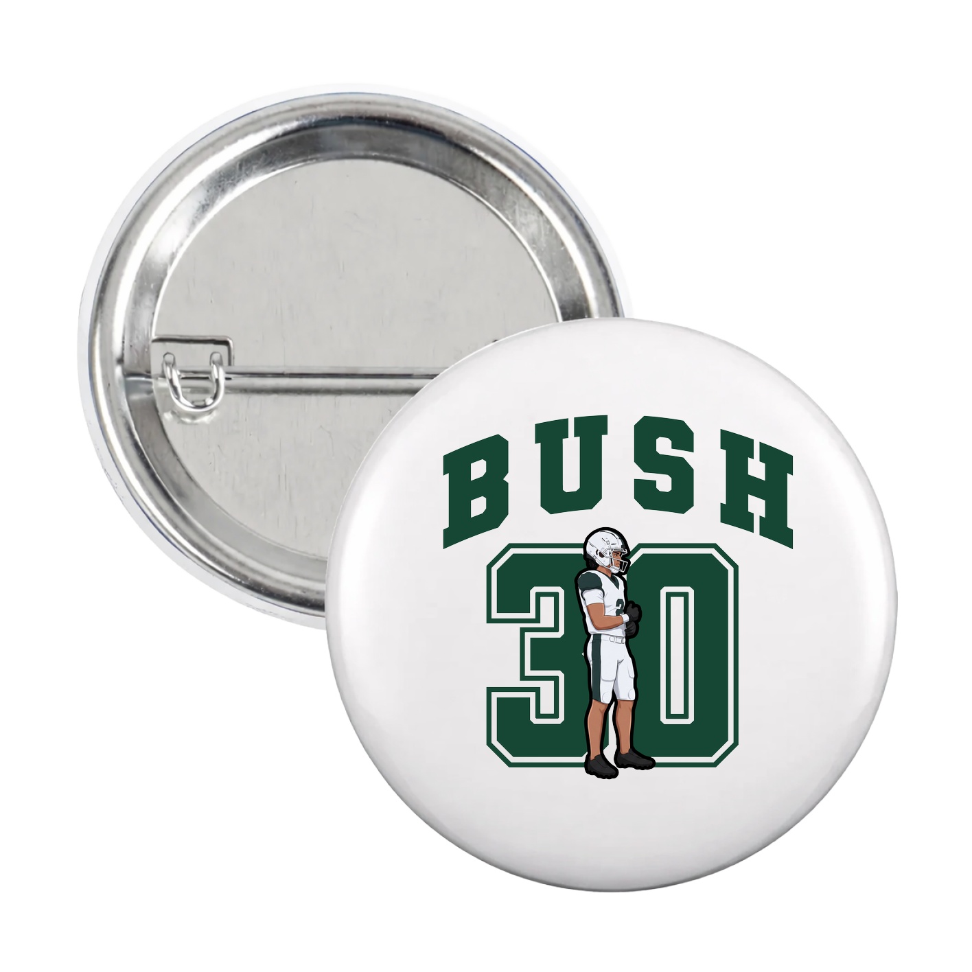Game Day Button — Number in White