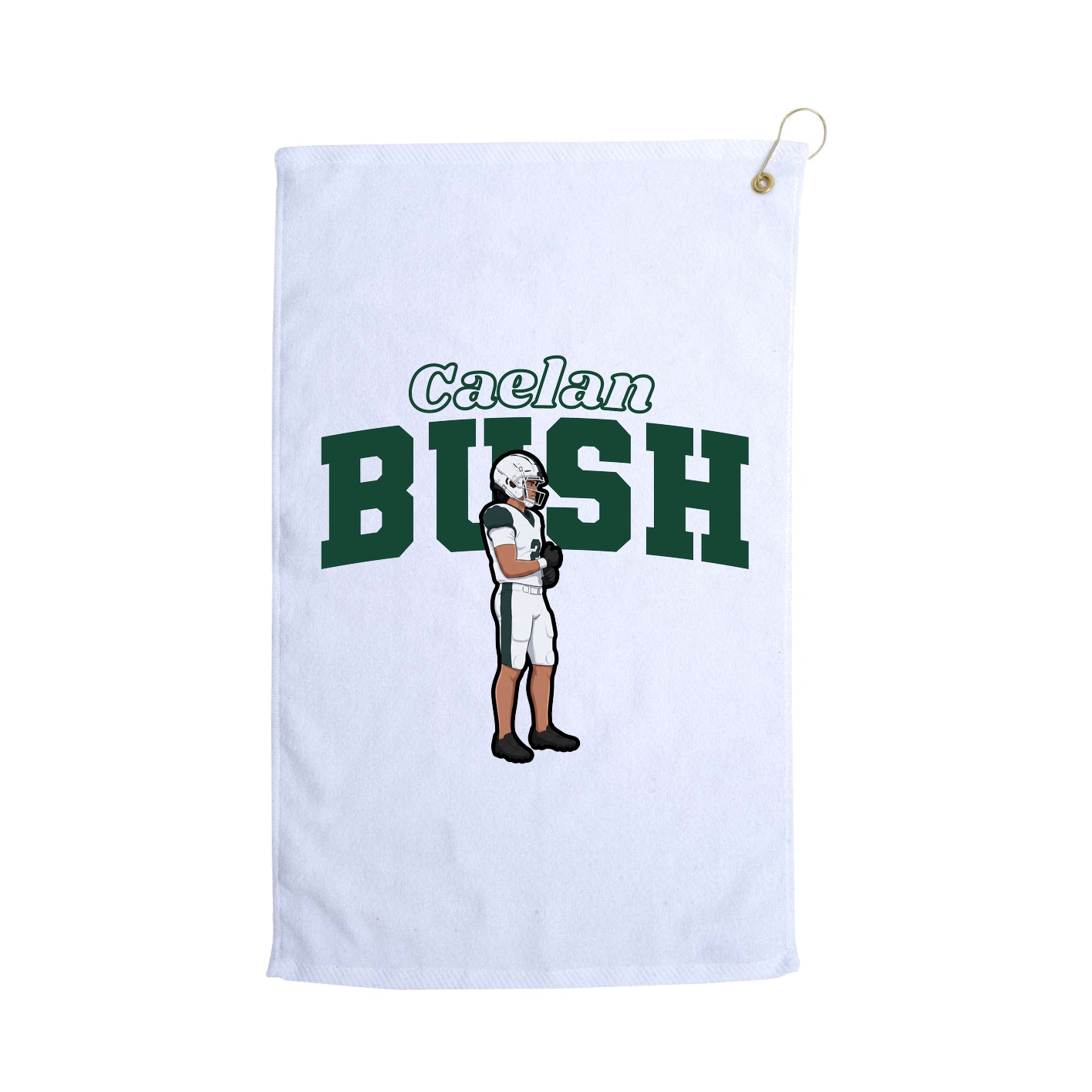 Golf Towel — Name Arch in White