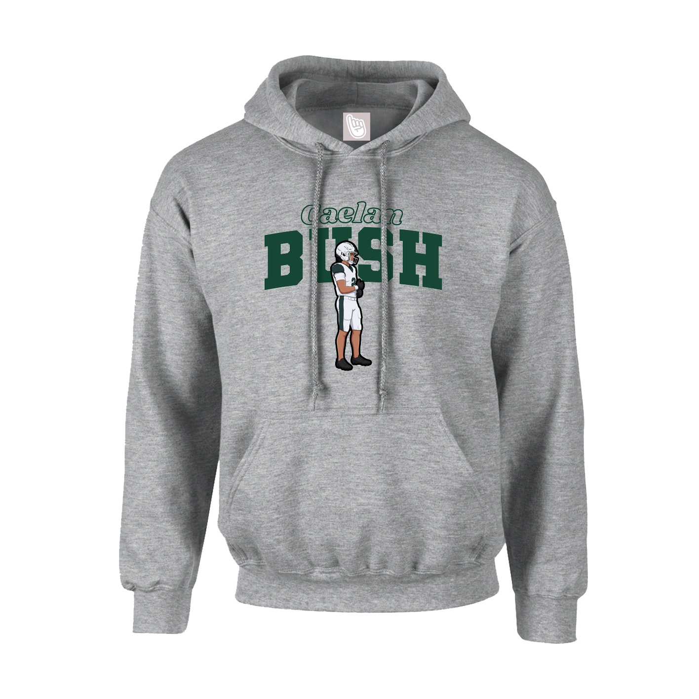Hoodie — Name Arch in Grey