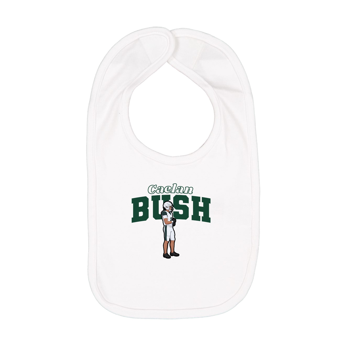 Infant Bib — Name Arch in White