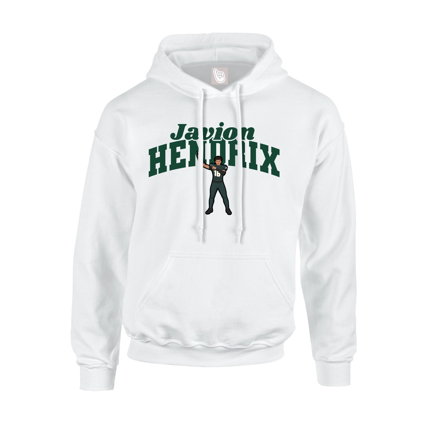 Youth Hoodie — Signature Arch in White