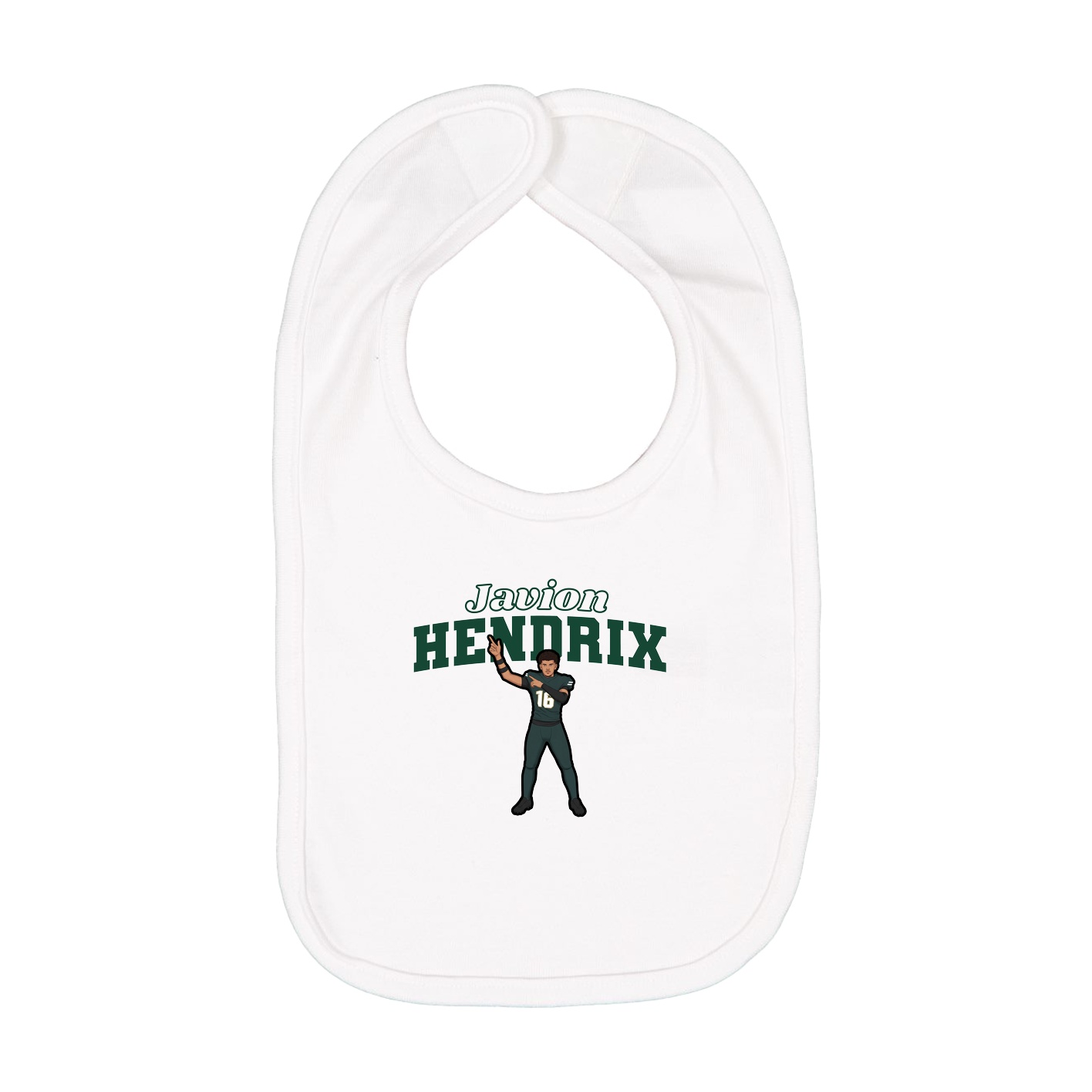 Infant Bib — Name Arch in White