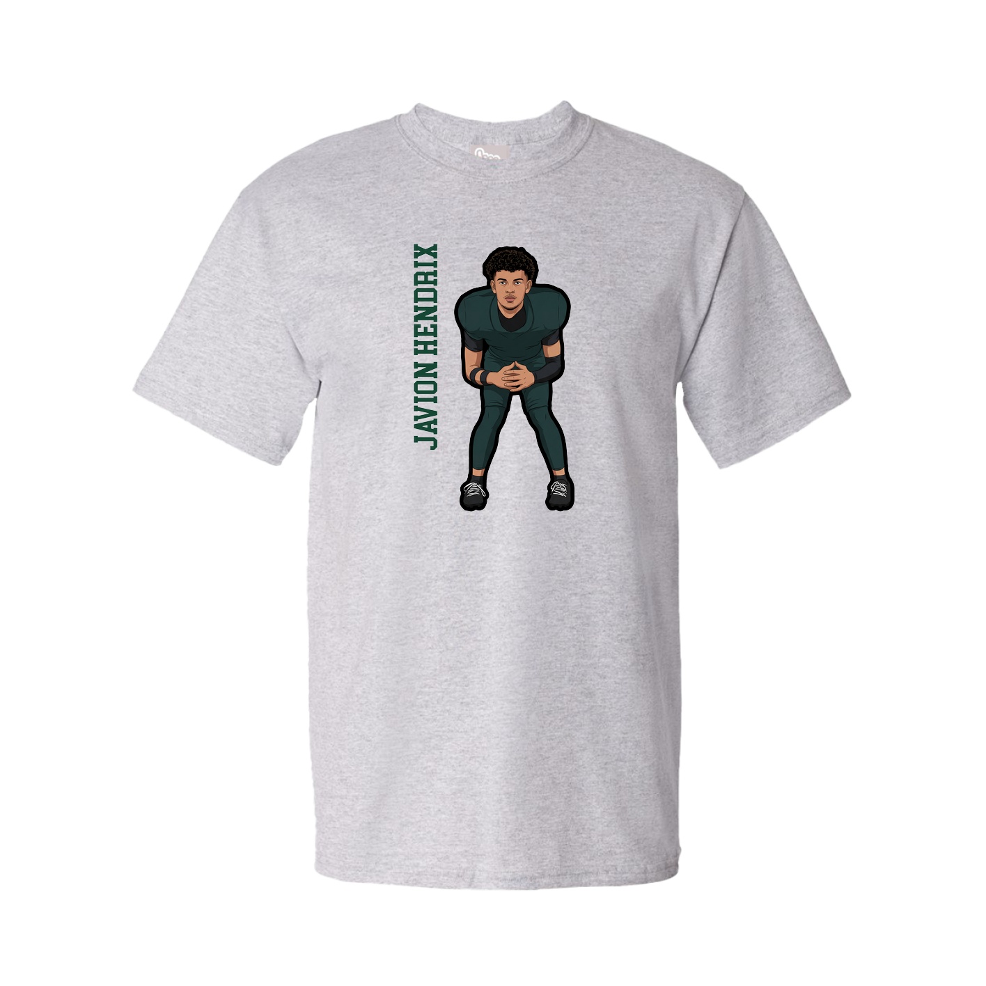 Youth Tee — Name Vertical in Grey