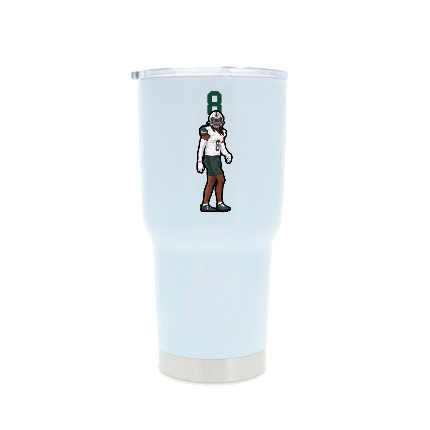 30oz Stainless Steel Tumbler — Number Top in White