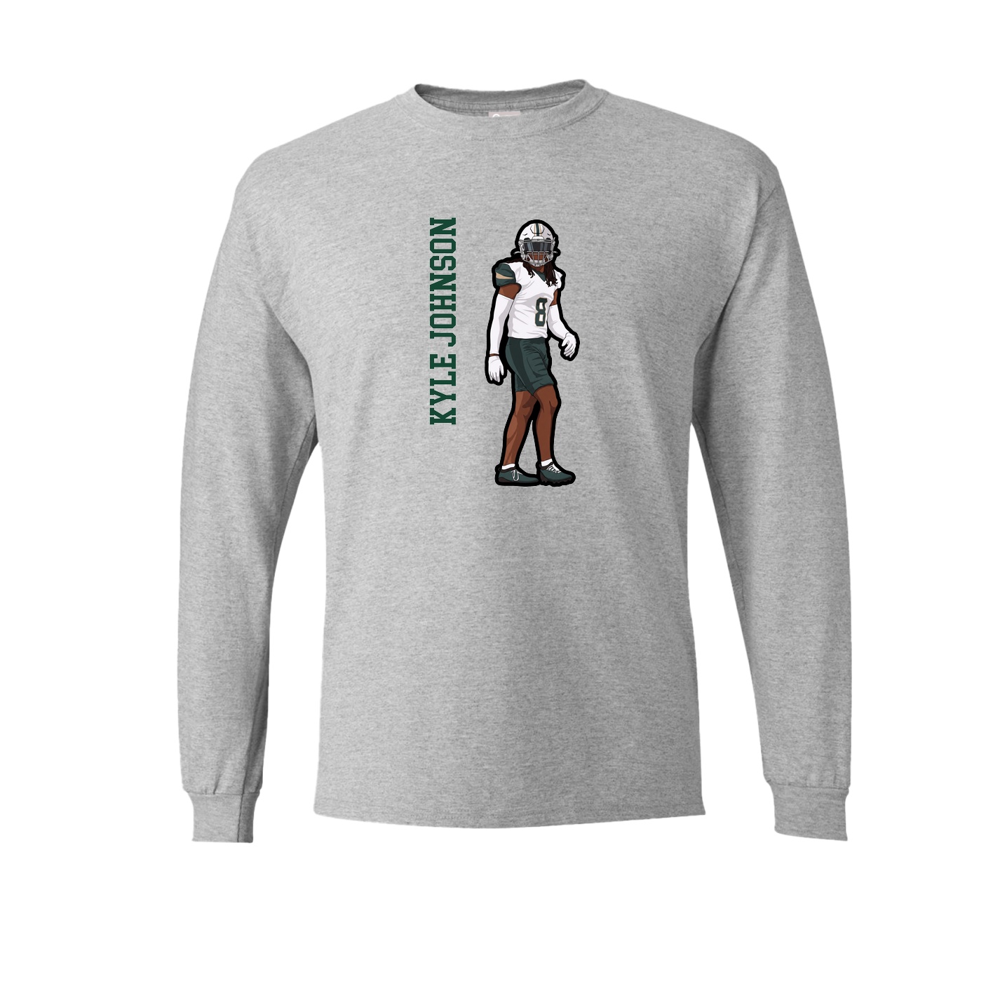 Long Sleeve Tee — Name Vertical in Grey