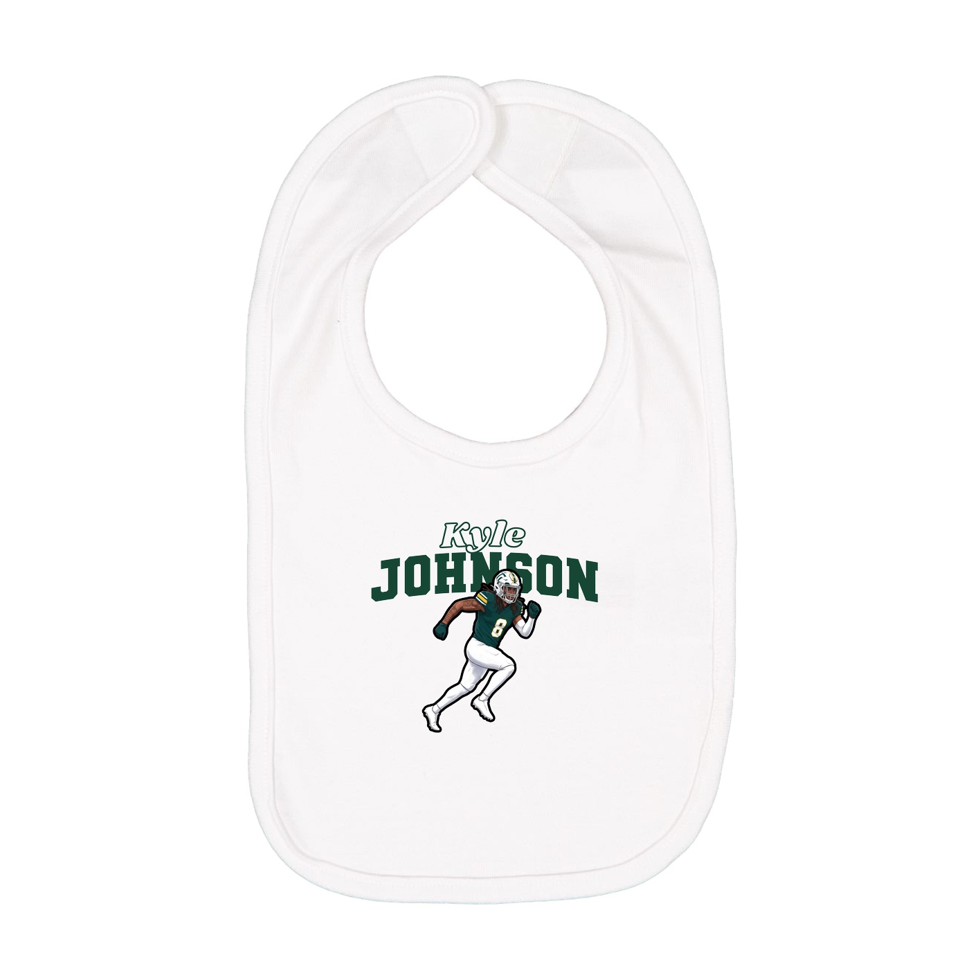 Infant Bib — Name Arch in White