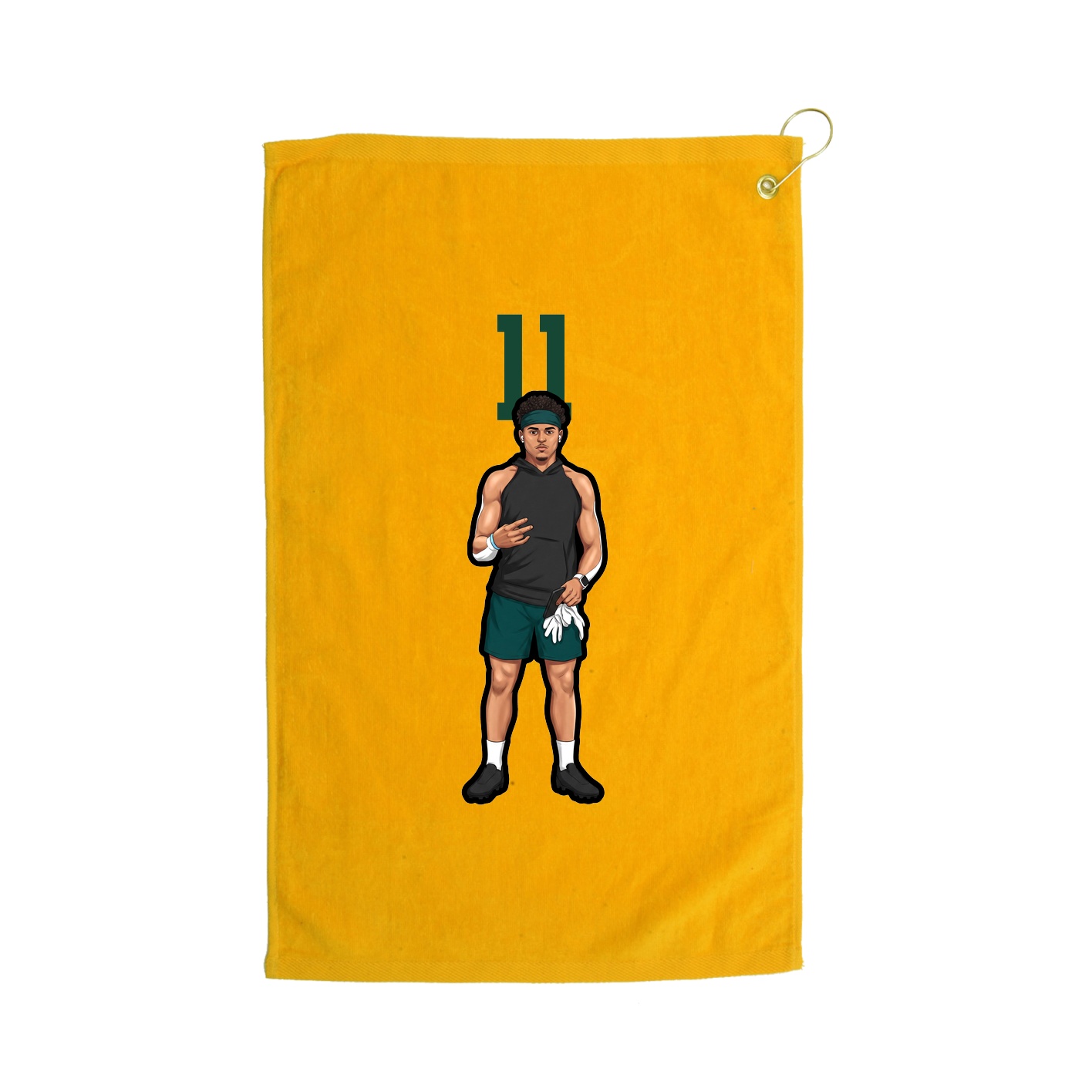 Golf Towel — Number Top in Gold