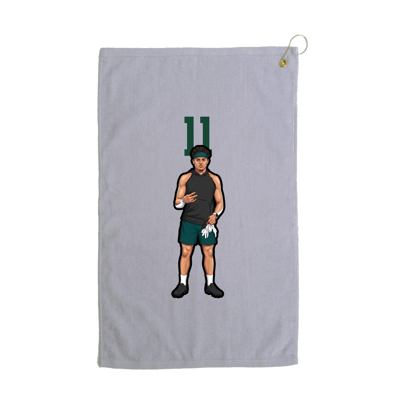 Golf Towel — Number Top in Grey