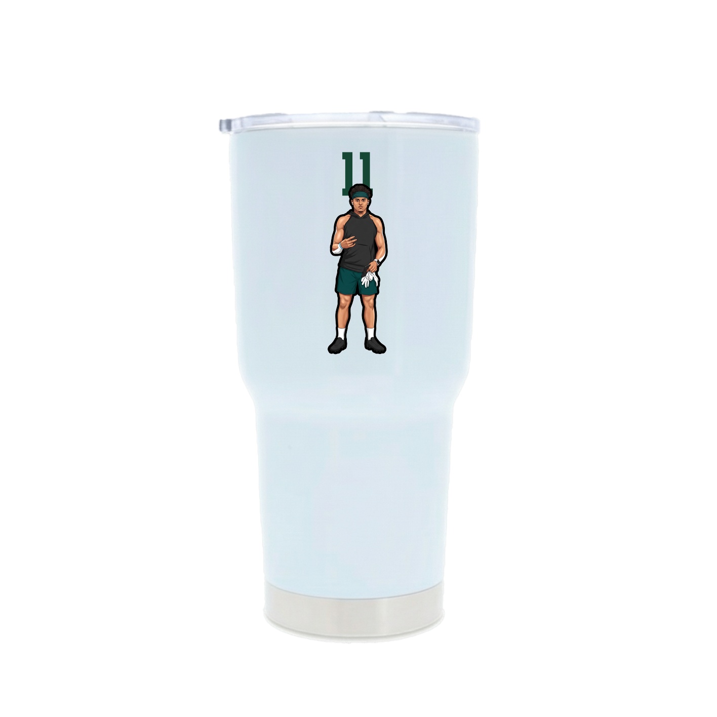 30oz Stainless Steel Tumbler — Number Top in White