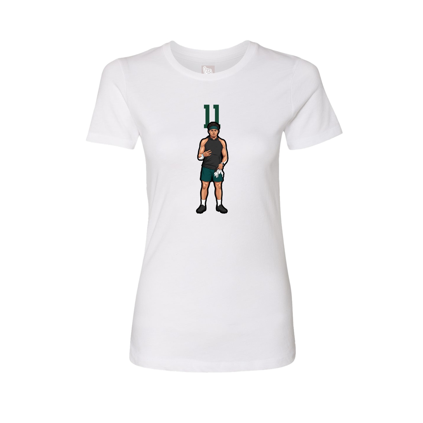 Womens Tee — Number Top in White