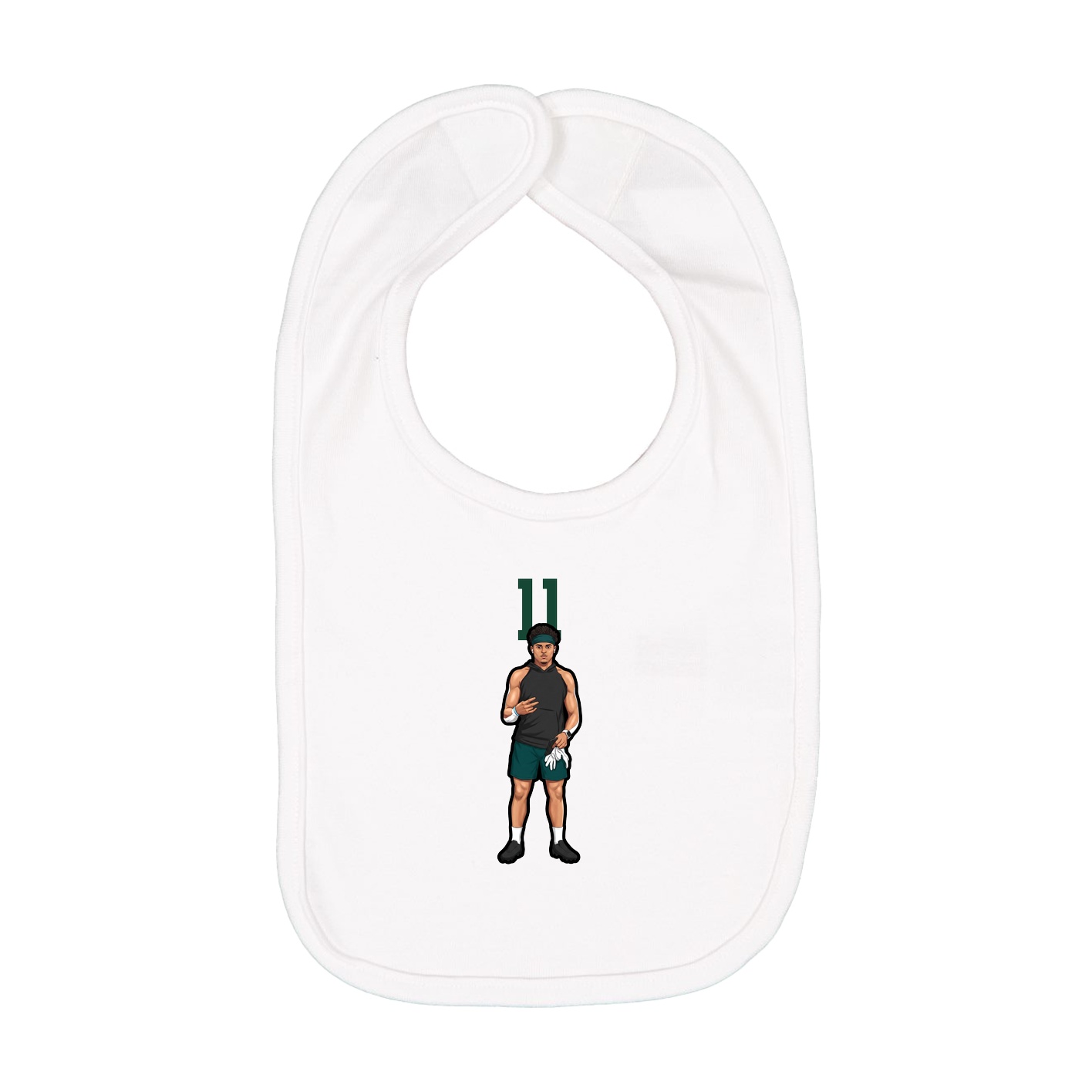 Infant Bib — Number Top in White