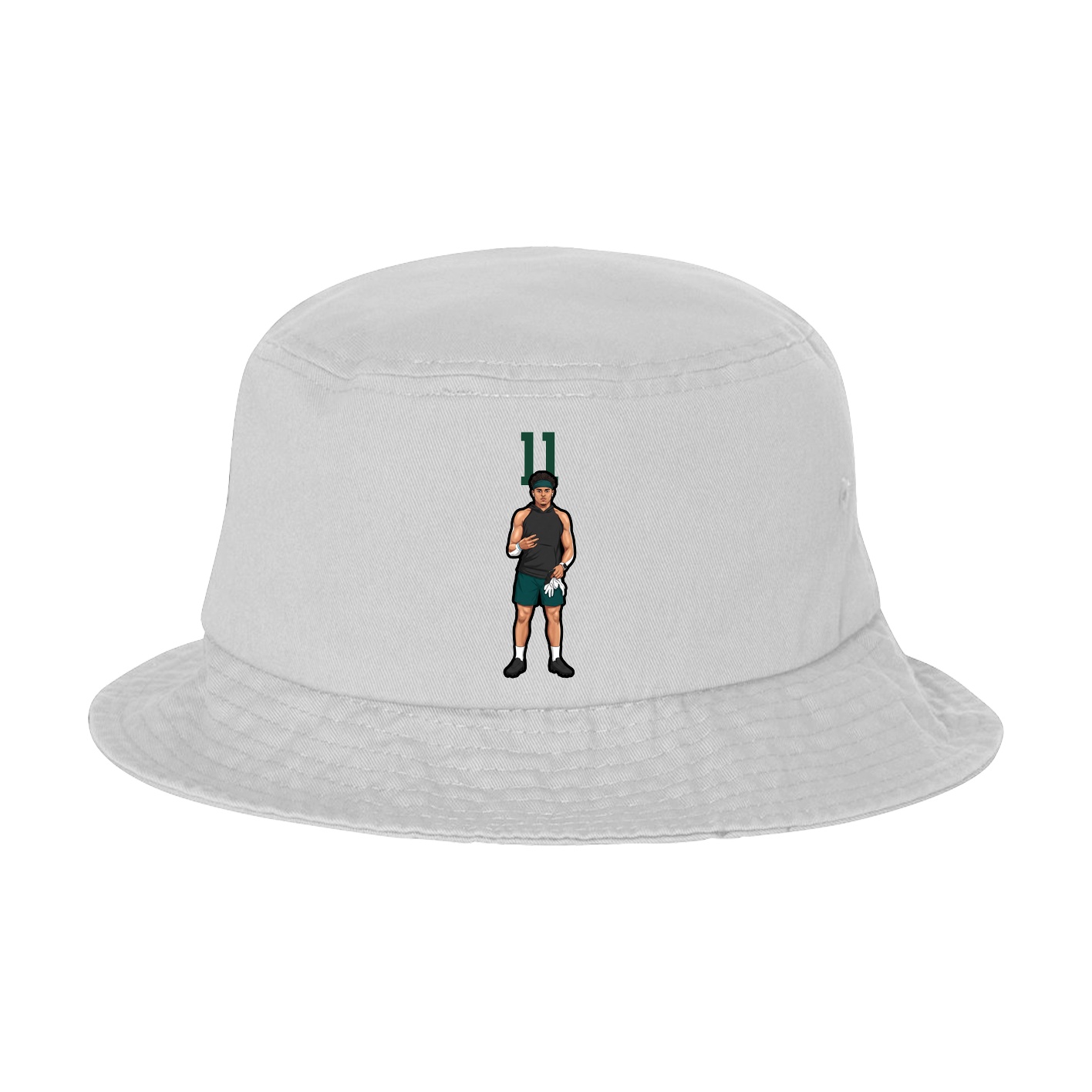 Bucket Cap — Number Top in White