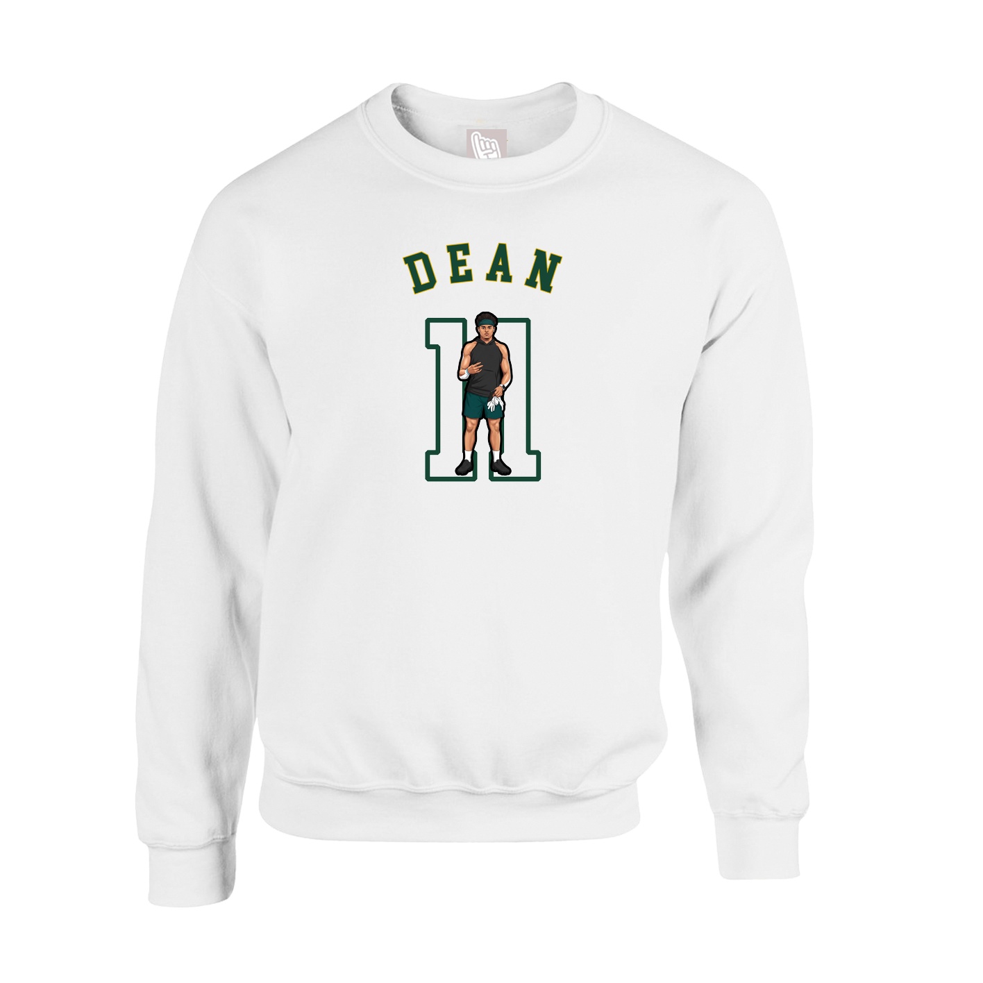 Fleece Crew — Shirsey Arch in White