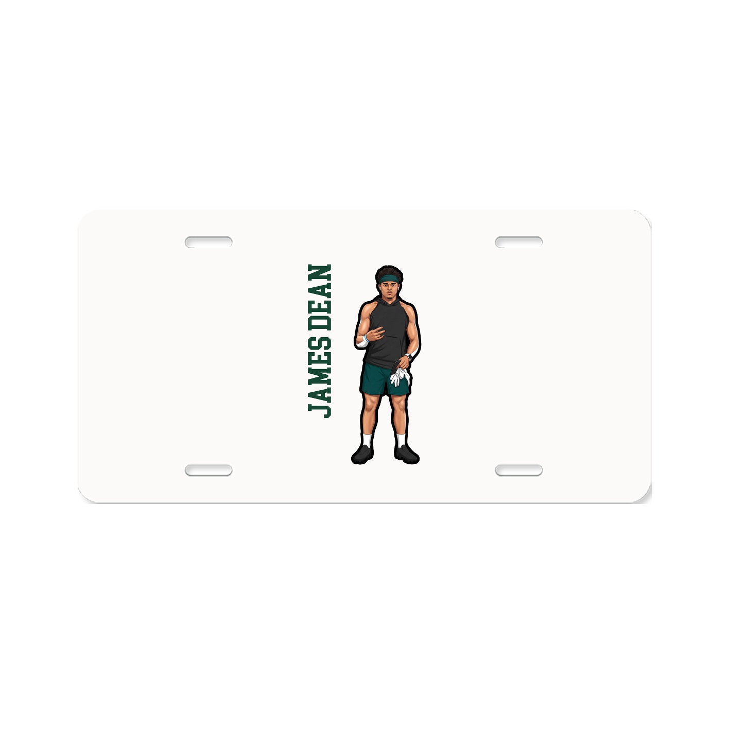 License Plate — Name Vertical in Classic