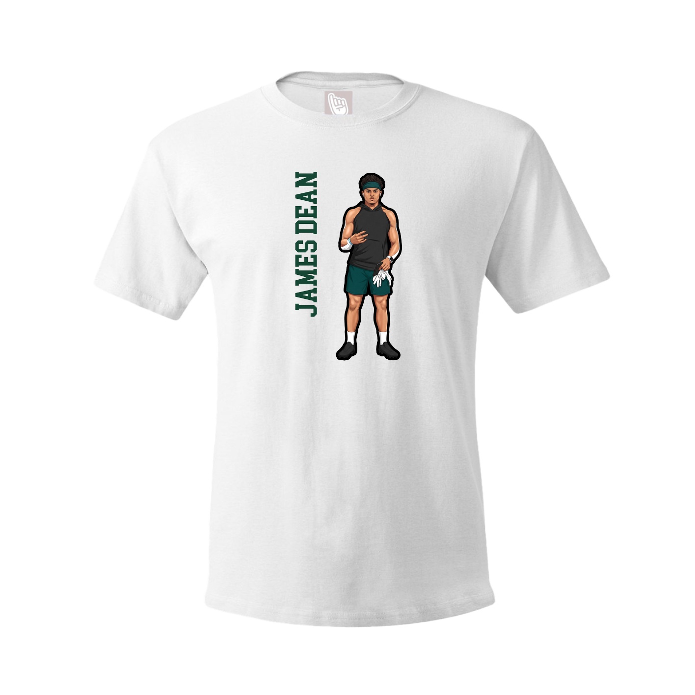Tee — Name Vertical in White