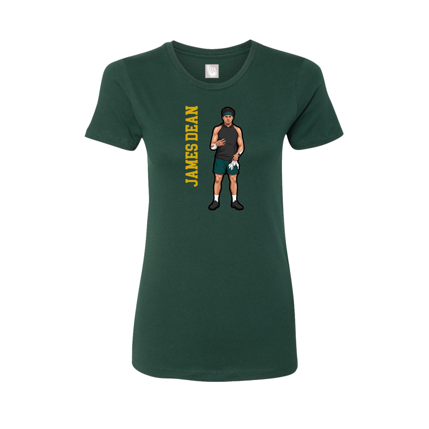 Womens Tee — Name Vertical in Green