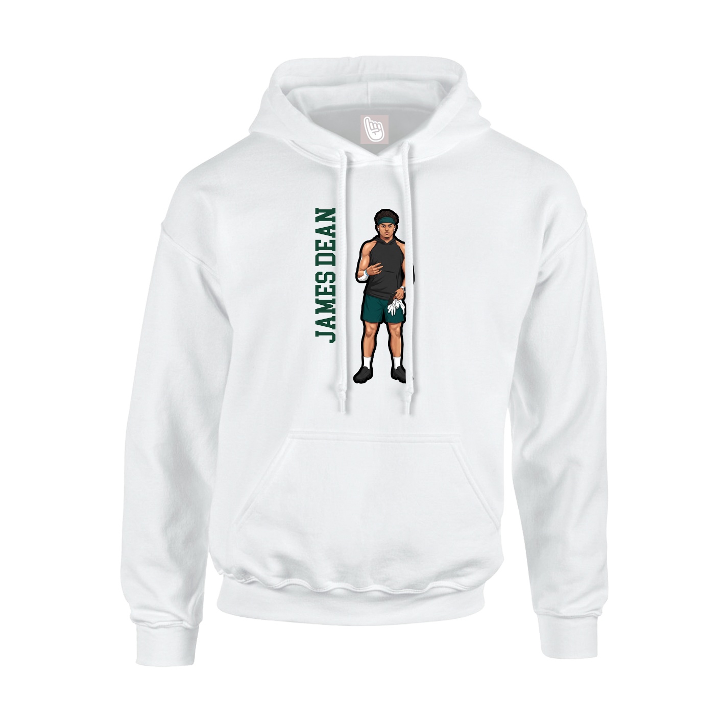 Hoodie — Name Vertical in White