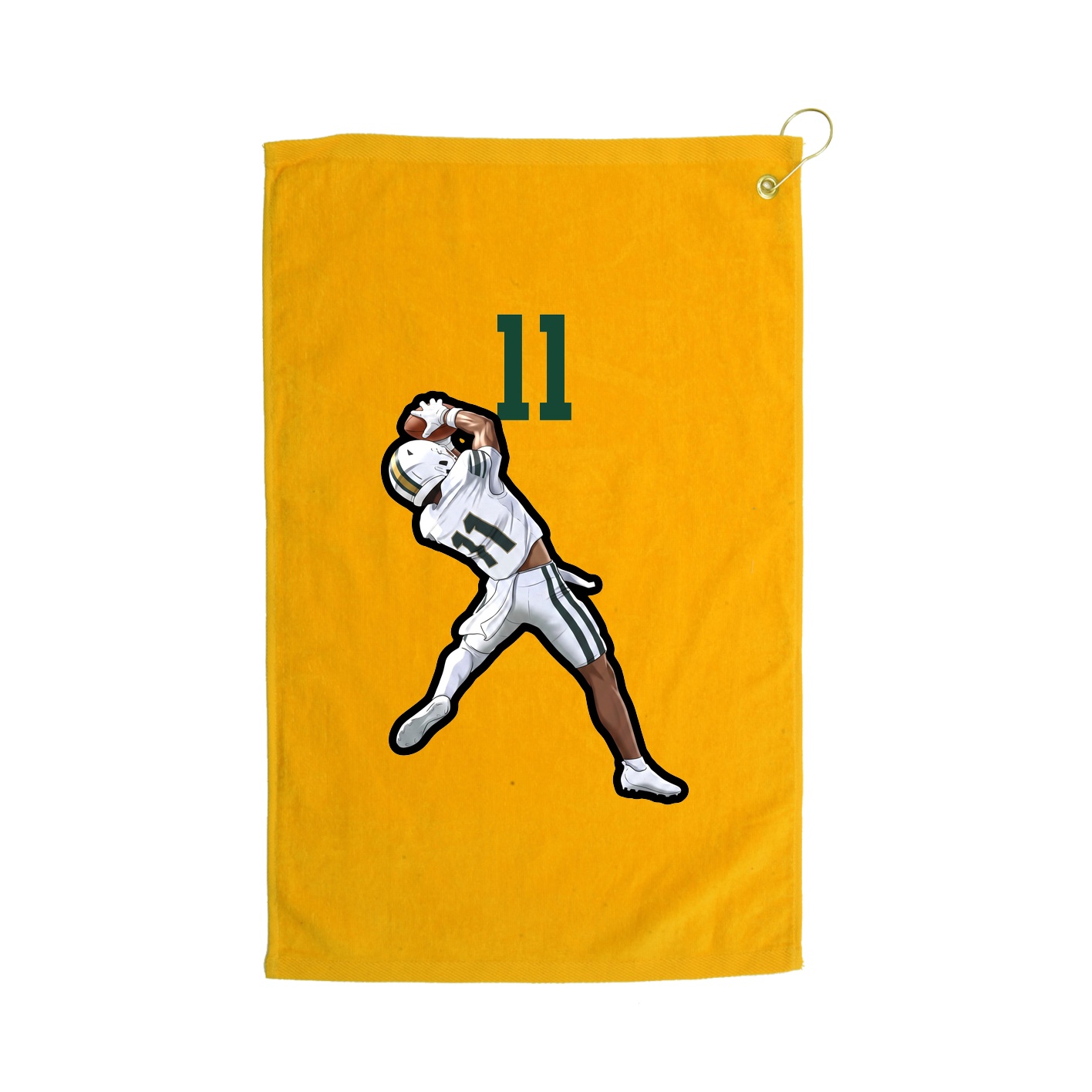 Golf Towel — Number Top in Gold