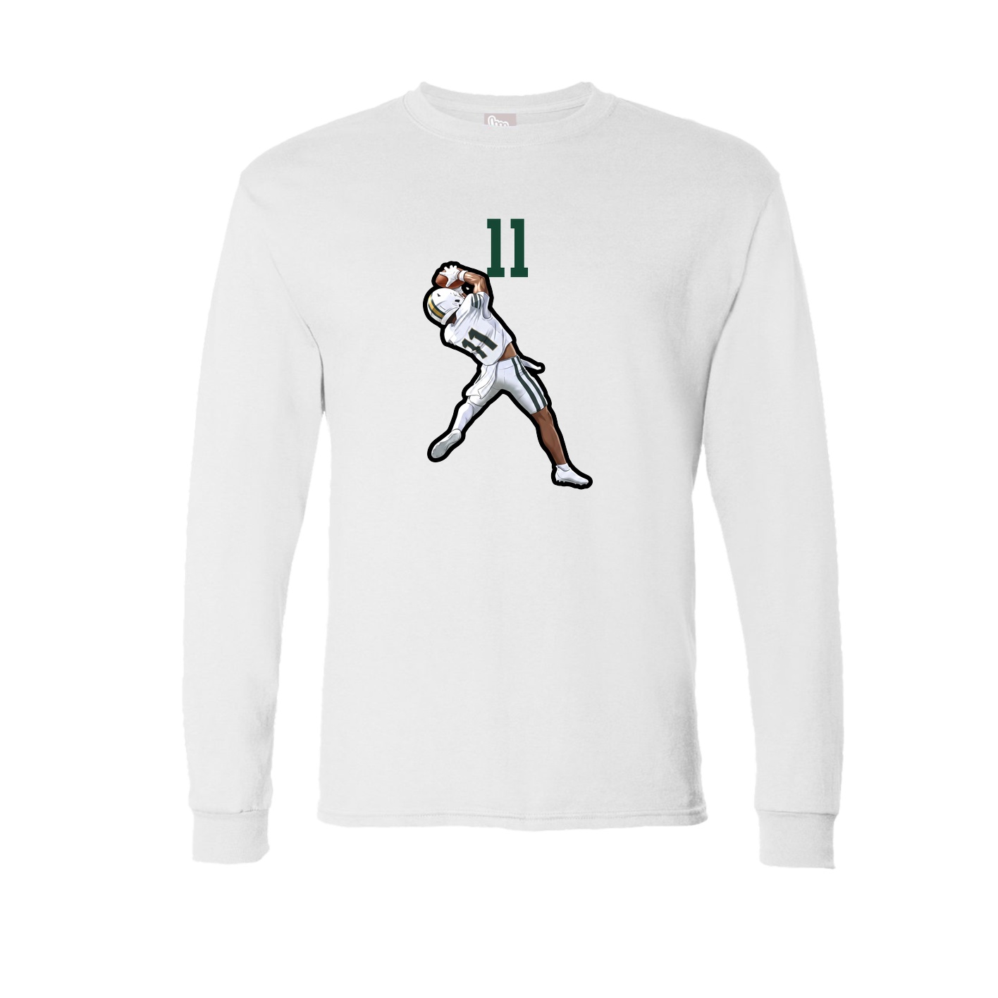 Long Sleeve Tee — Number Top in White