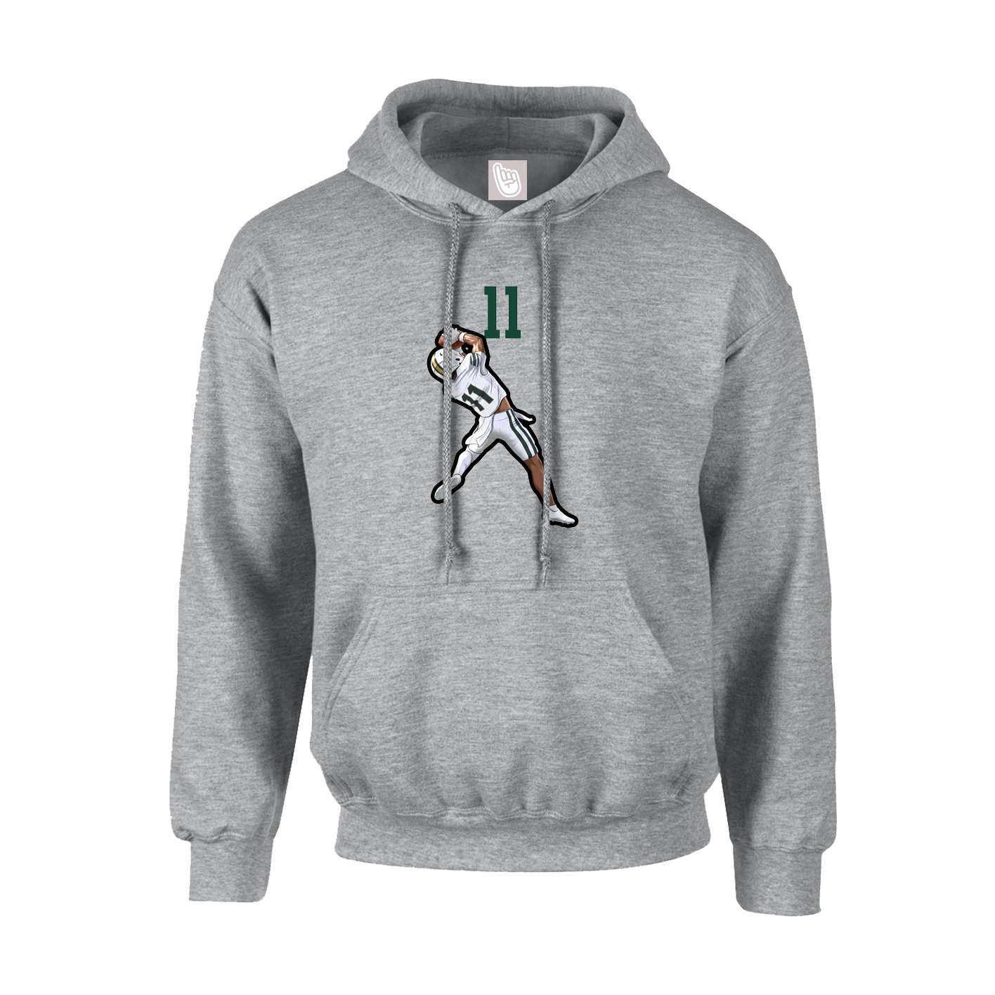 Hoodie — Number Top in Grey