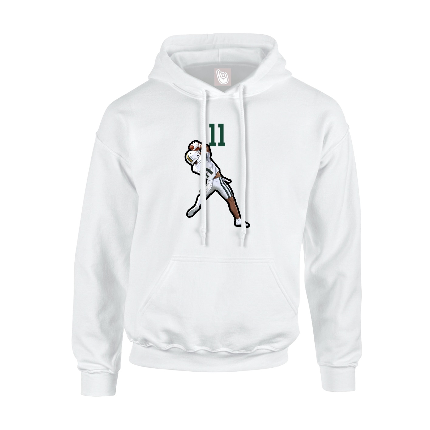 Youth Hoodie — Number Top in White