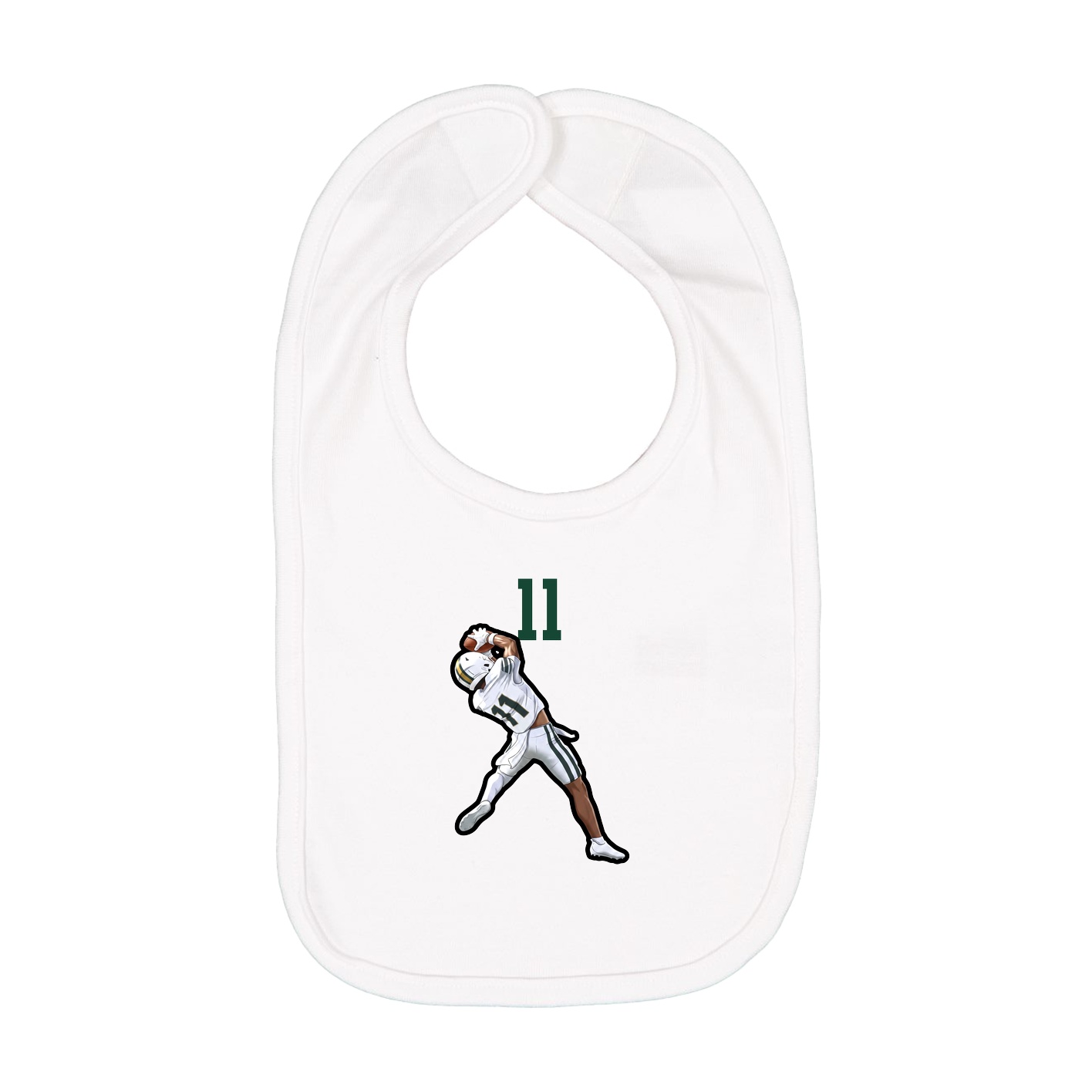 Infant Bib — Number Top in White
