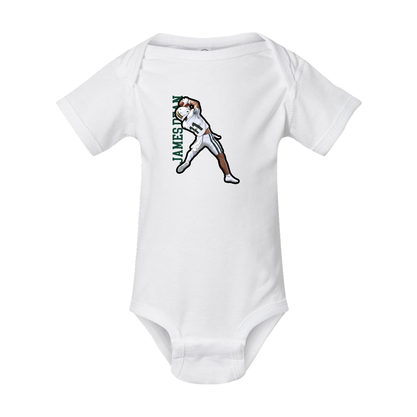 Baby Onesie — Name Vertical in White