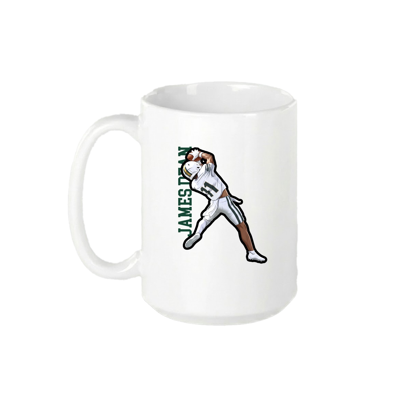 15oz Coffee Mug — Name Vertical in White