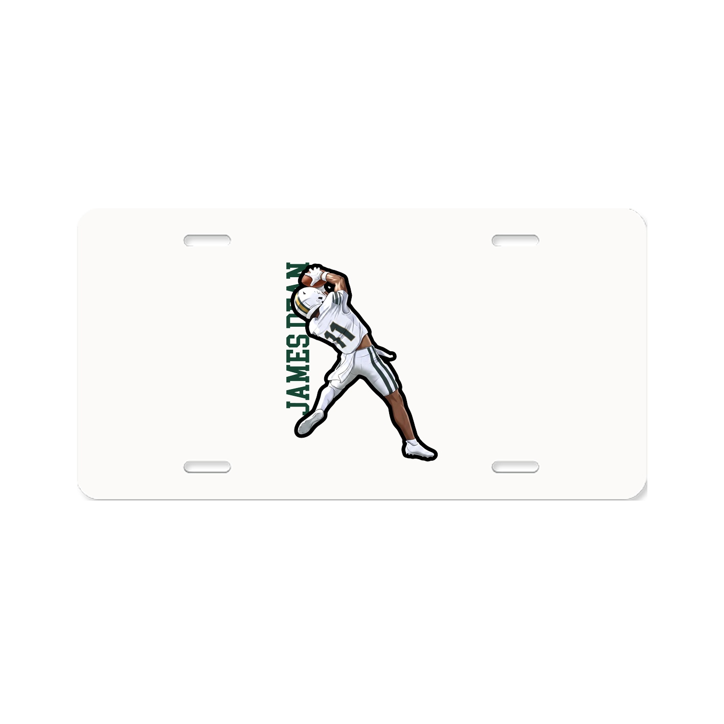License Plate — Name Vertical in Classic