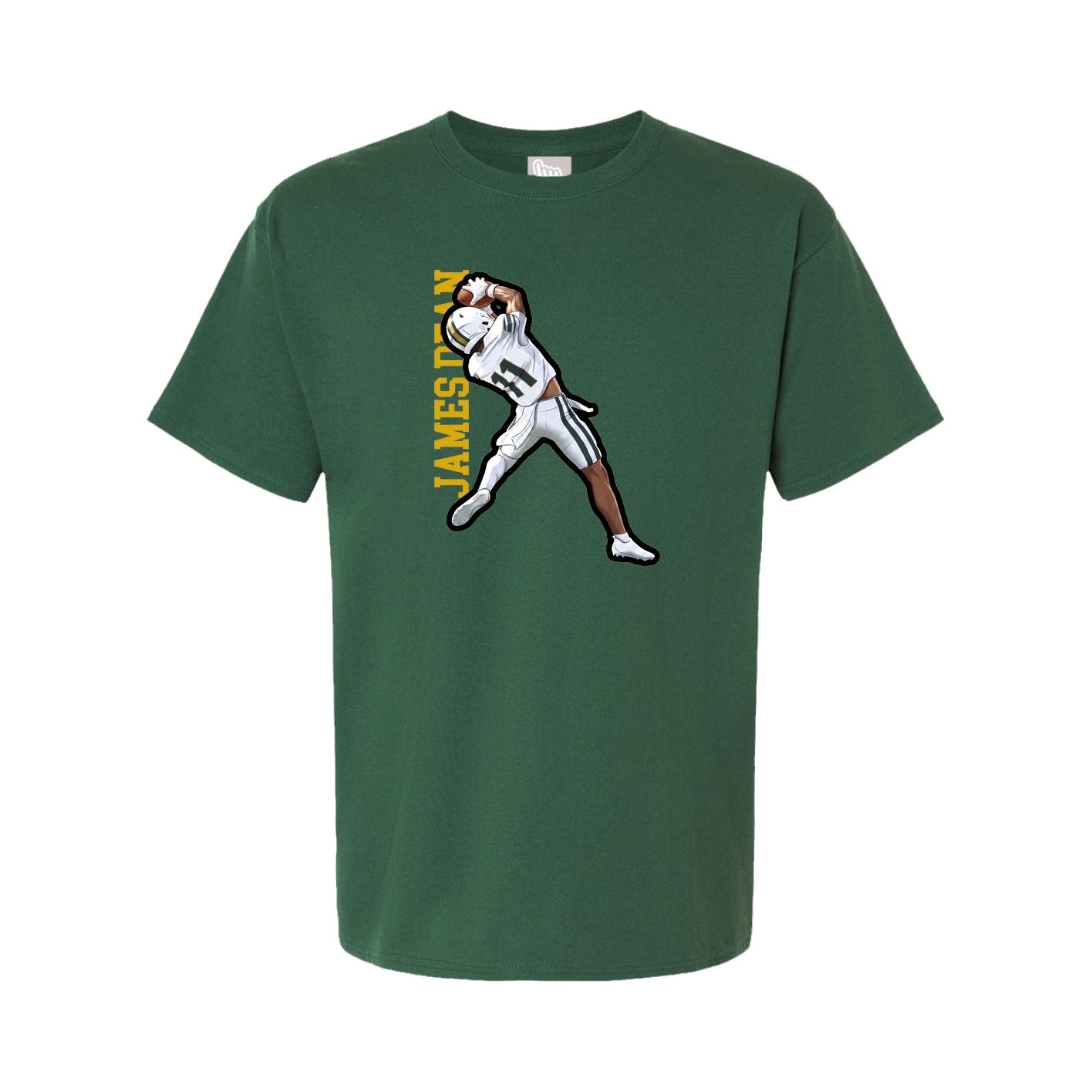 Tee — Name Vertical in Green