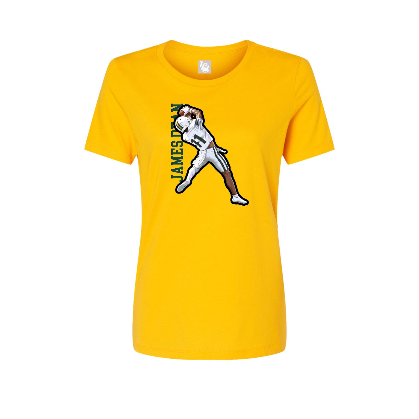 Womens Tee — Name Vertical in Gold