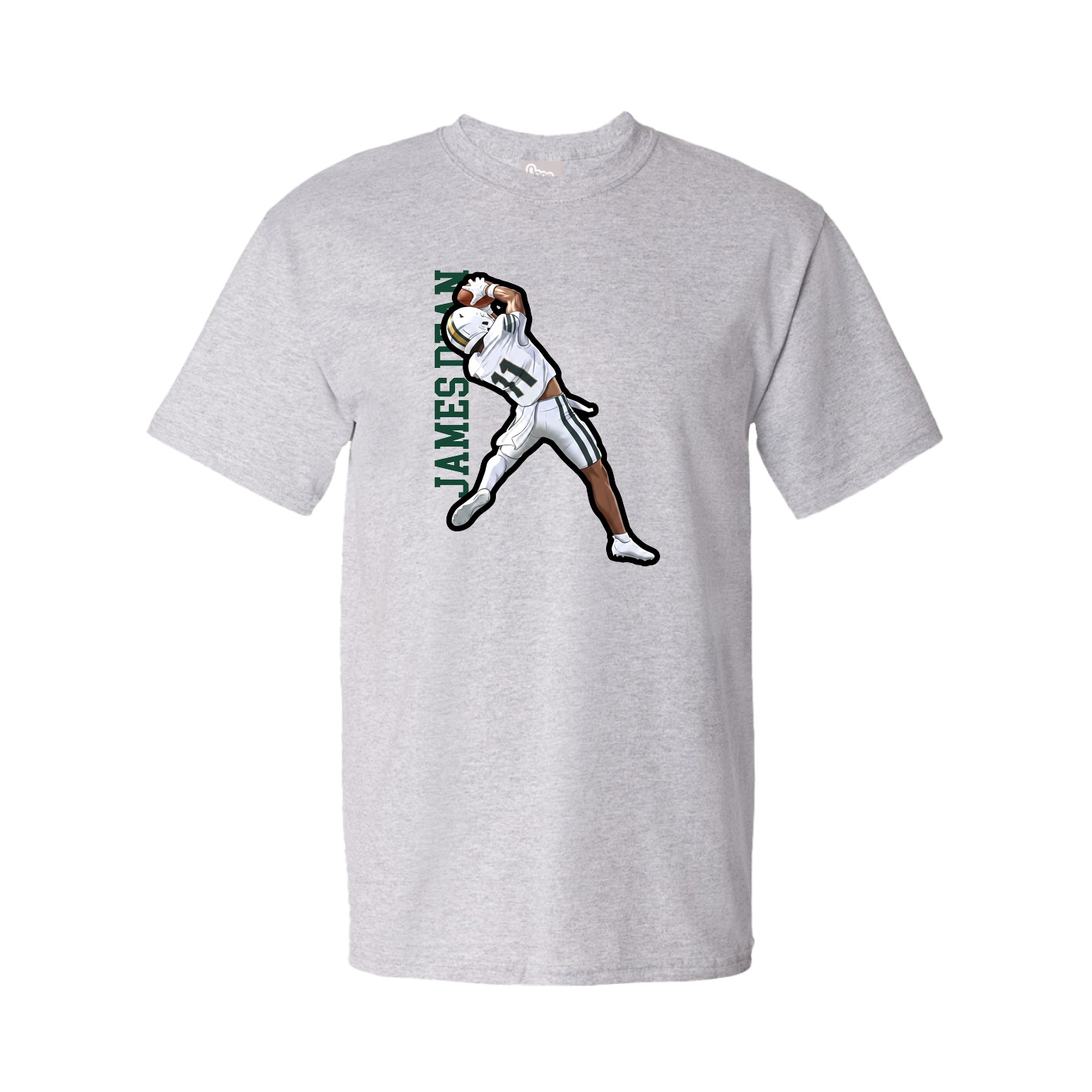 Youth Tee — Name Vertical in Grey