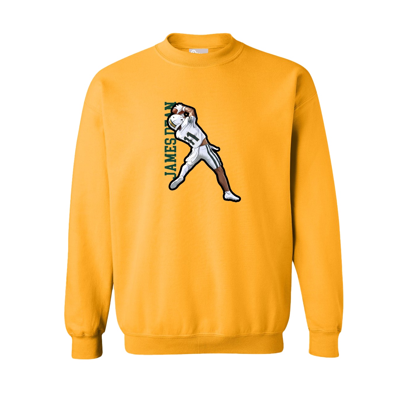 Fleece Crew — Name Vertical in Gold