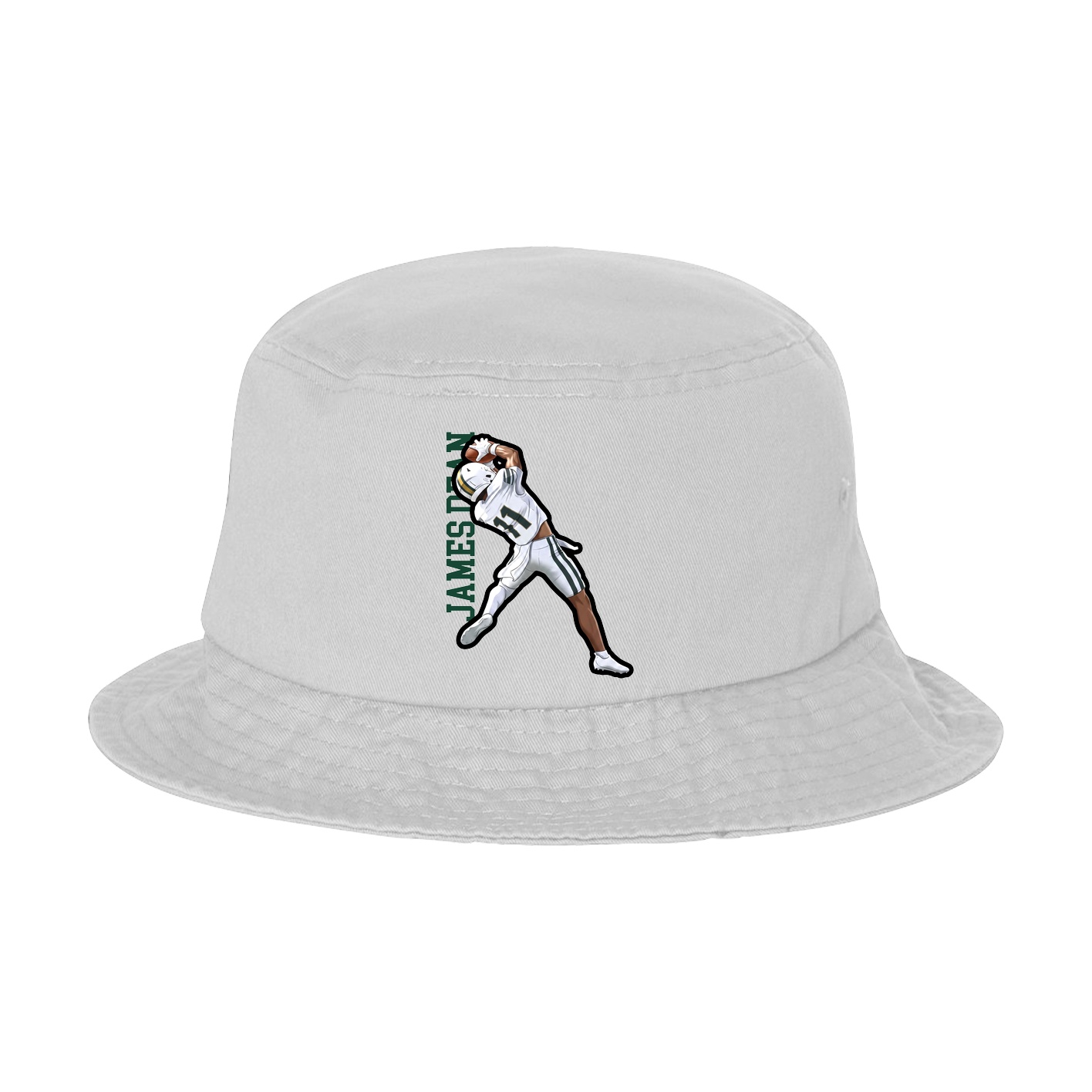 Bucket Cap — Name Vertical in White
