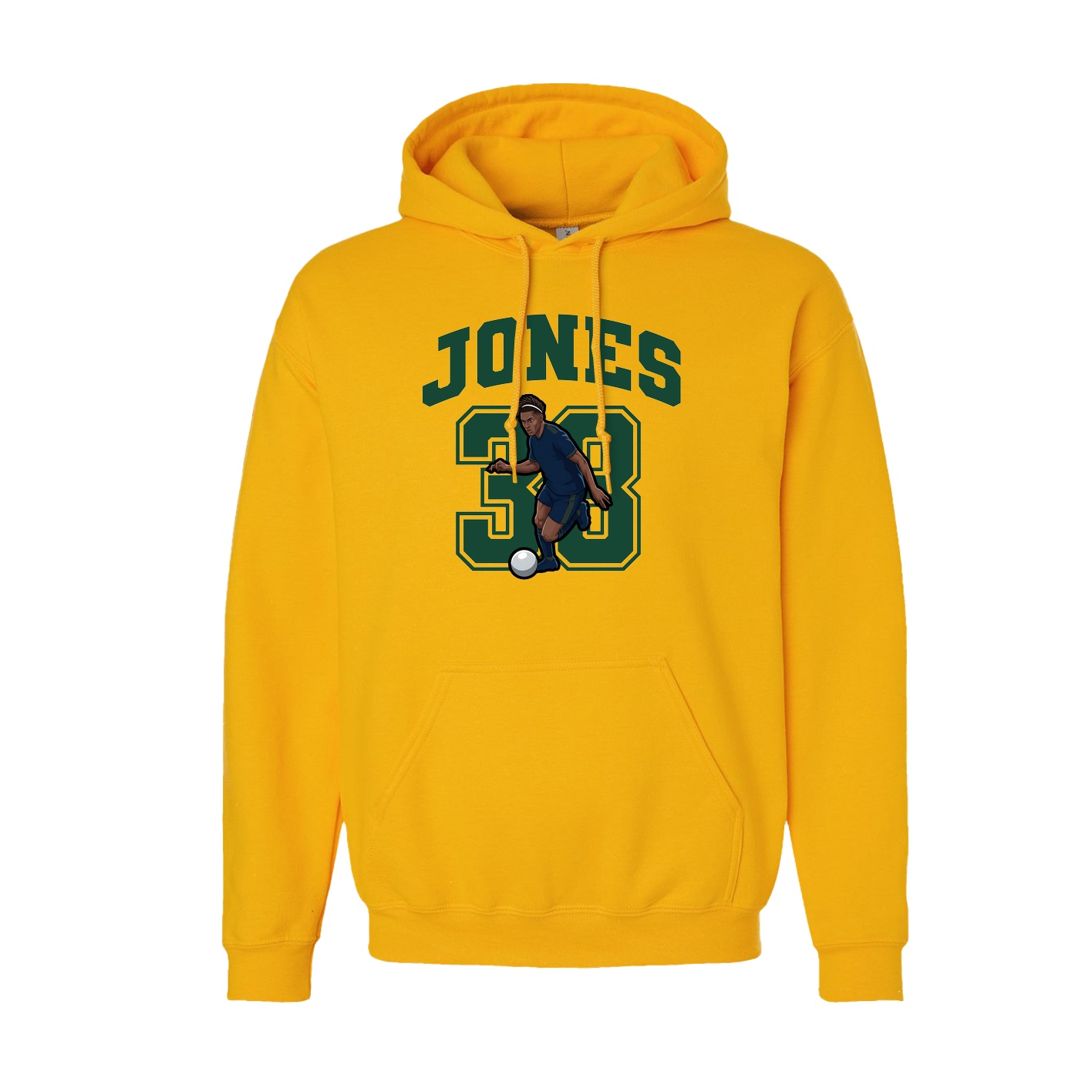Youth Hoodie — Number in Gold