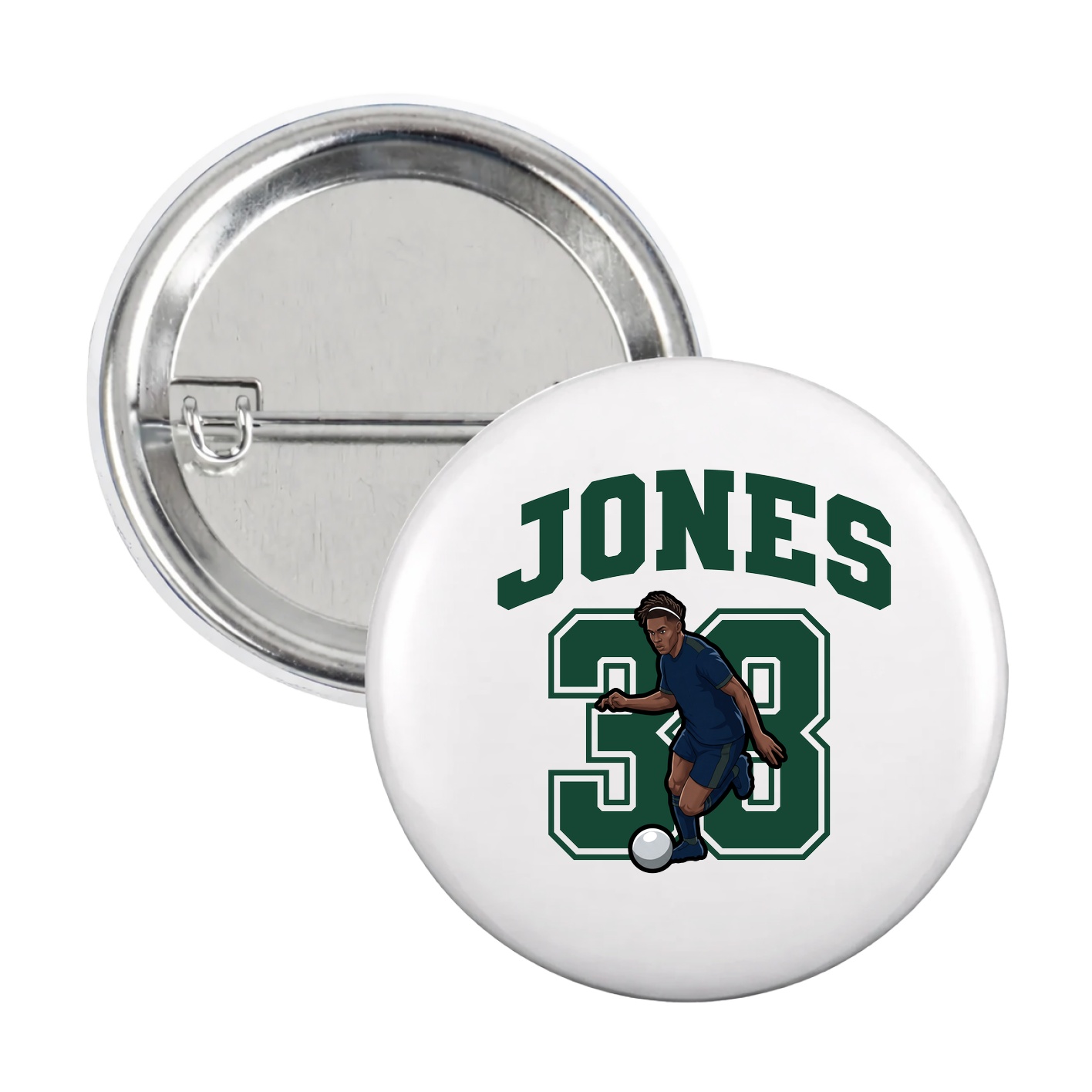 Game Day Button — Number in White